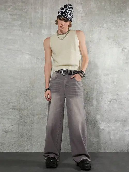 Japanese Brand × Vintage Washed Loose Fit 90s Jeans Y2k Size US 32 / EU 48 - 4 Thumbnail
