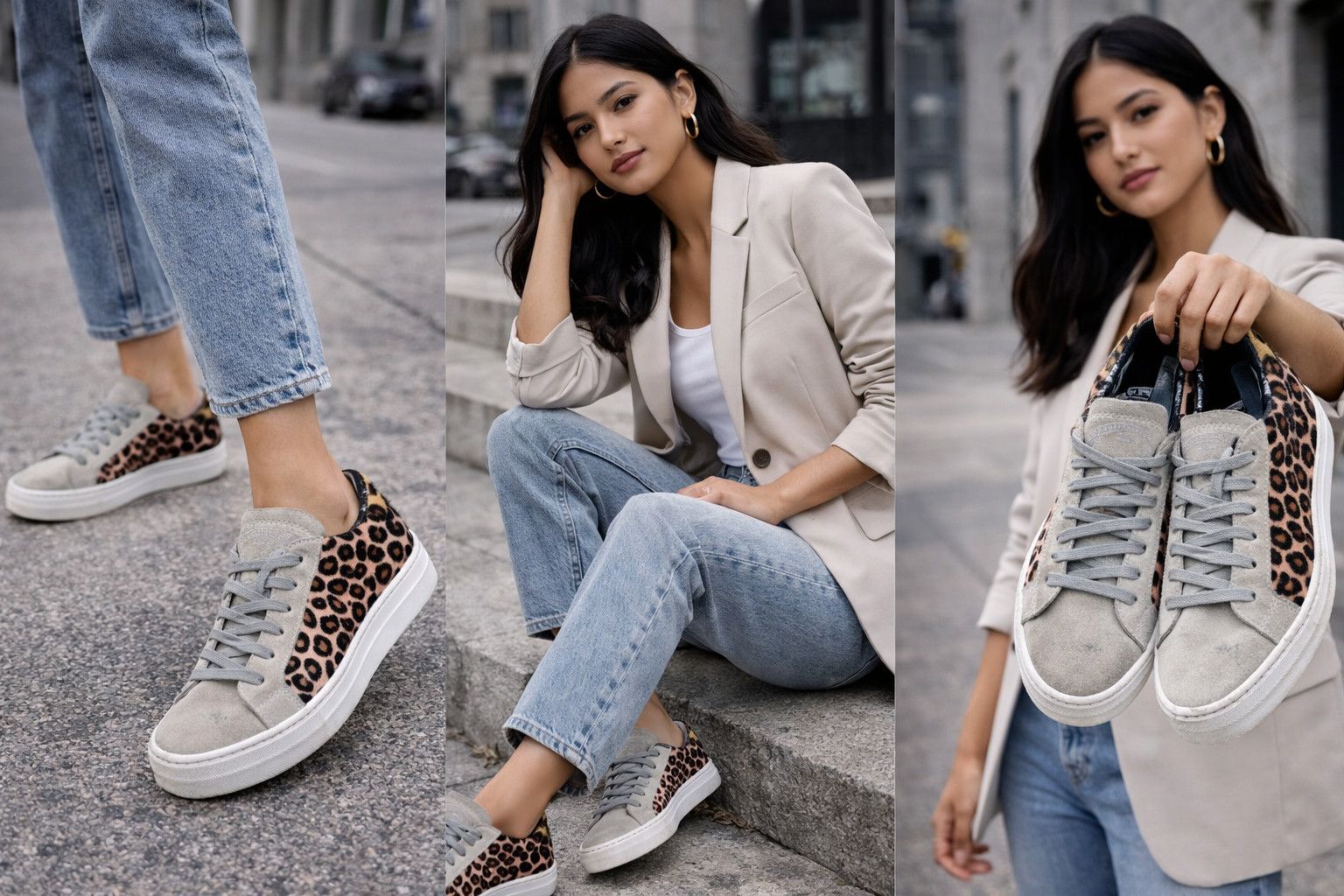 P448 P448 sneakers featuring a mix suede animal print-FASHIONELLA Size US 6 / IT 36 - 2 Thumbnail