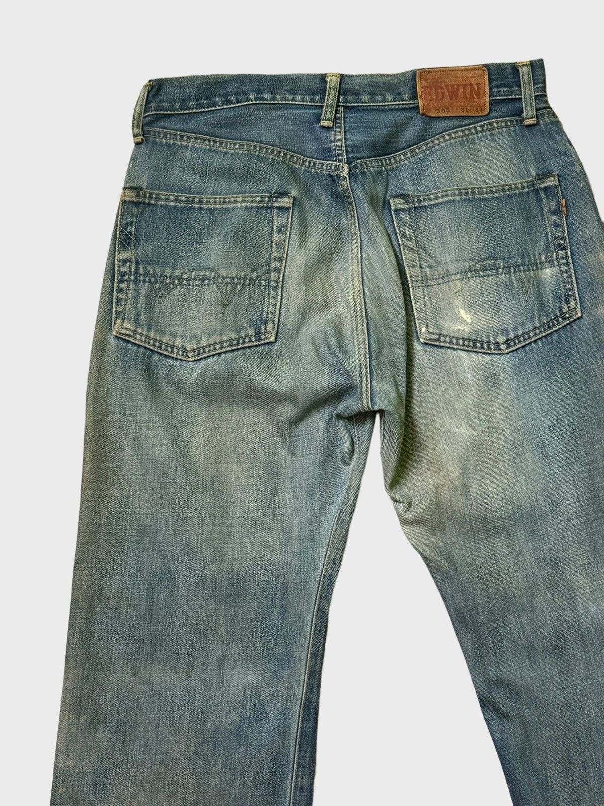 Edwin Vintage Edwin 505 Mud Wash Distressed Selvedge Jeans Size US 31 - 10 Thumbnail