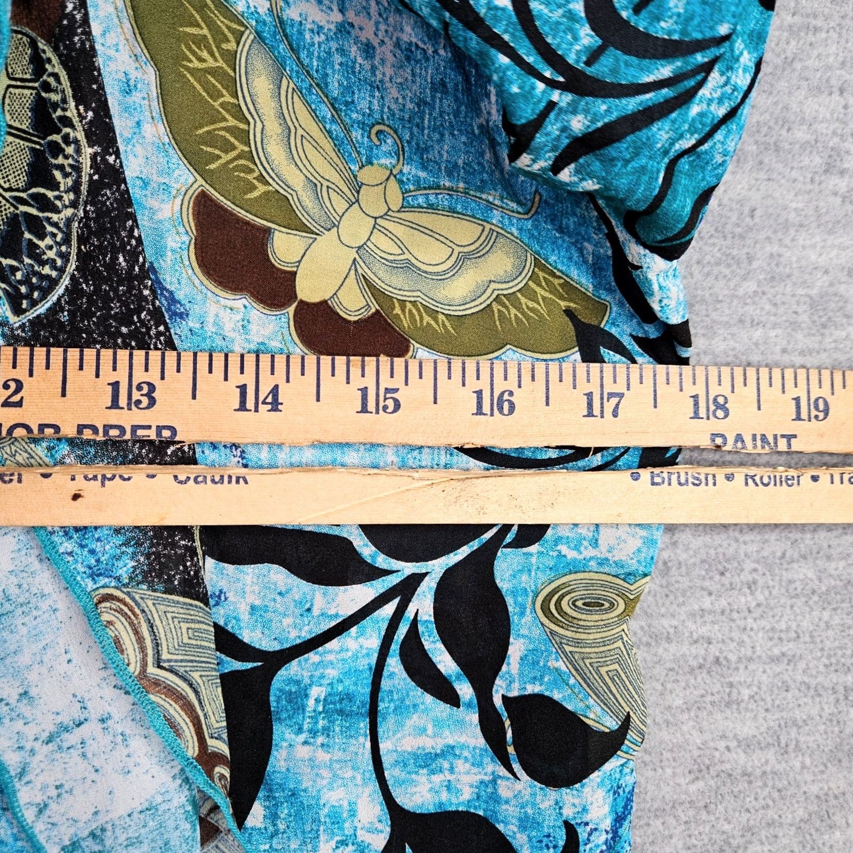 Vintage Citron Silk Open Front Jacket Blouse Blue Floral Art PXS Women’s V-Neck 3/4 Sleeve Petites Casual Regular All Seasons Size XS / US 0-2 / IT 36-38 - 5 Thumbnail
