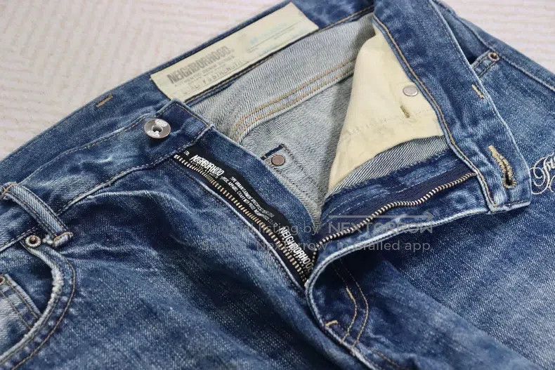 Neighborhood Neighborhood size L 17aw Savage Washed Denim Jeans King of Size US 27 - 5 Thumbnail