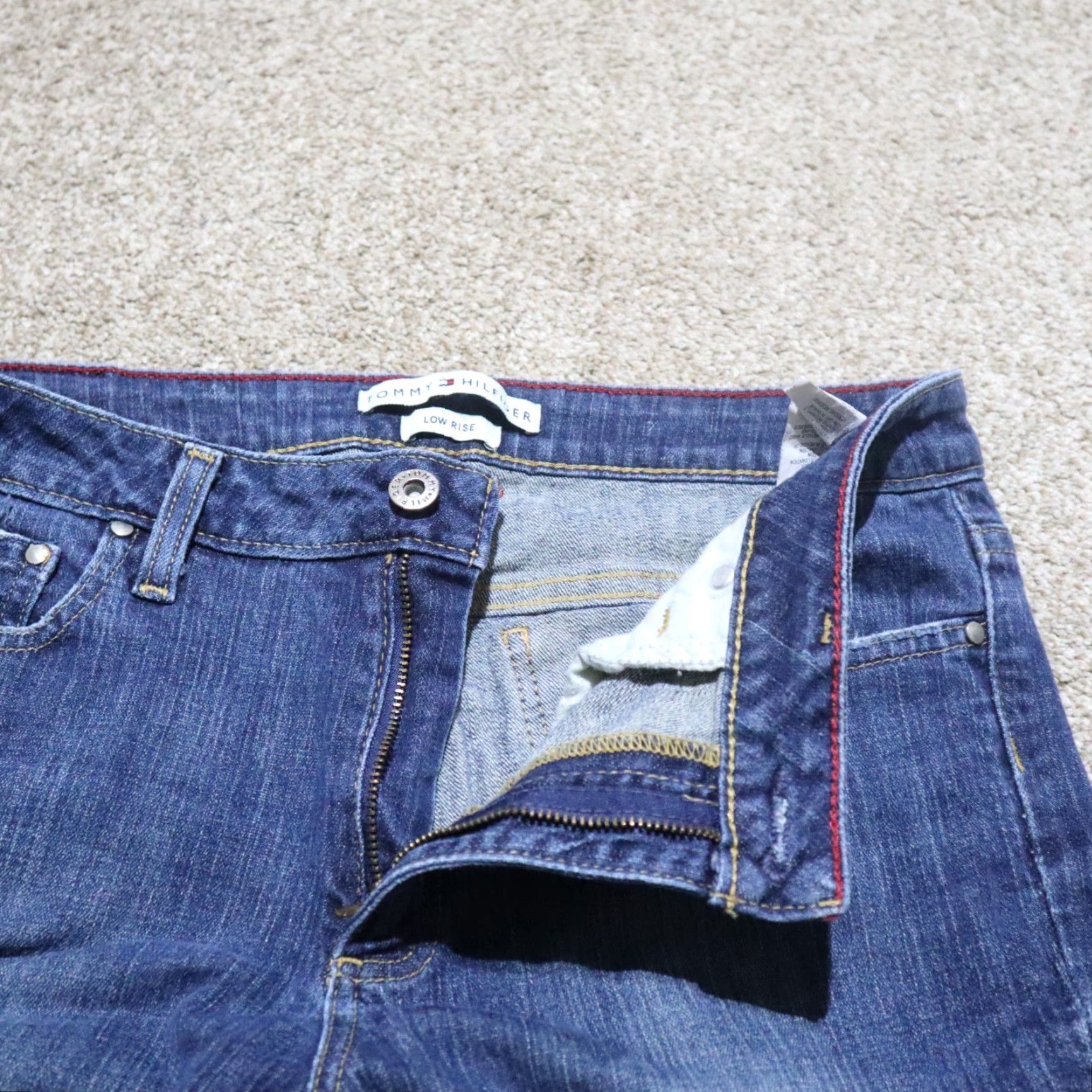 Tommy Hilfiger VINTAGE Tommy Hilfiger Jeans Bootcut Flap Pocket Stretch Low Rise Women's 8R Blue 5-Pocket Design Denim Cotton Spandex Size 30" / US 8 / IT 44 - 2 Thumbnail