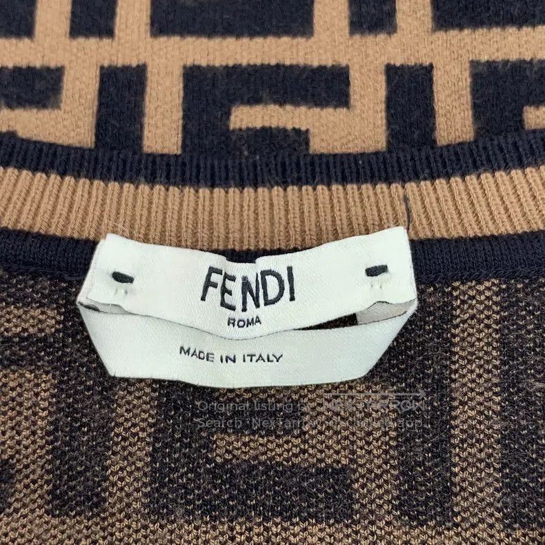 Fendi Fendi Dark brown logo letter all-over print round neck sho Size XXS / US 00 / IT 34 - 6 Thumbnail