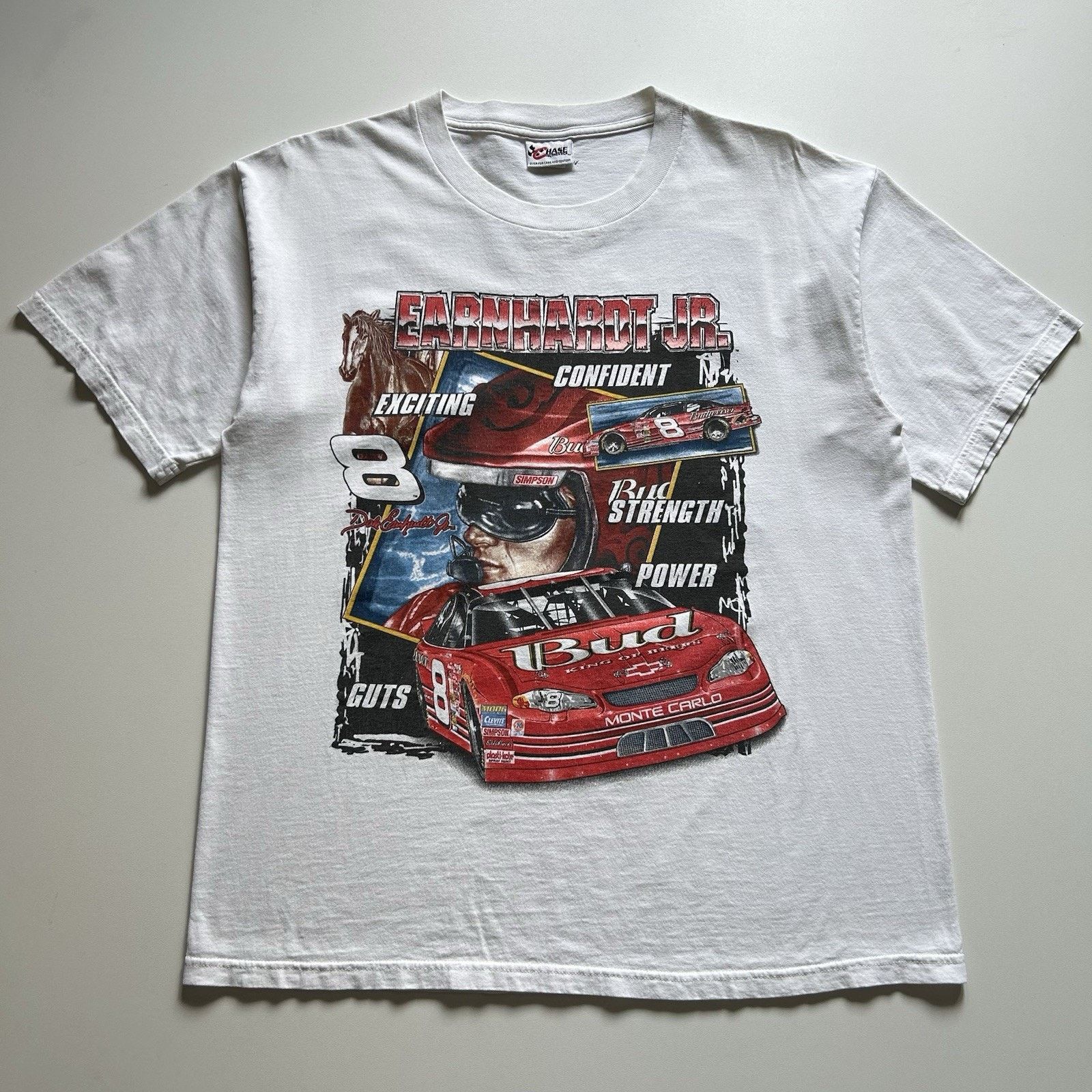Chase Authentics Vintage NASCAR T Shirt XL White Y2K Earnhardt Jr Racing Rare Size US XL / EU 56 / 4 - 1 Thumbnail