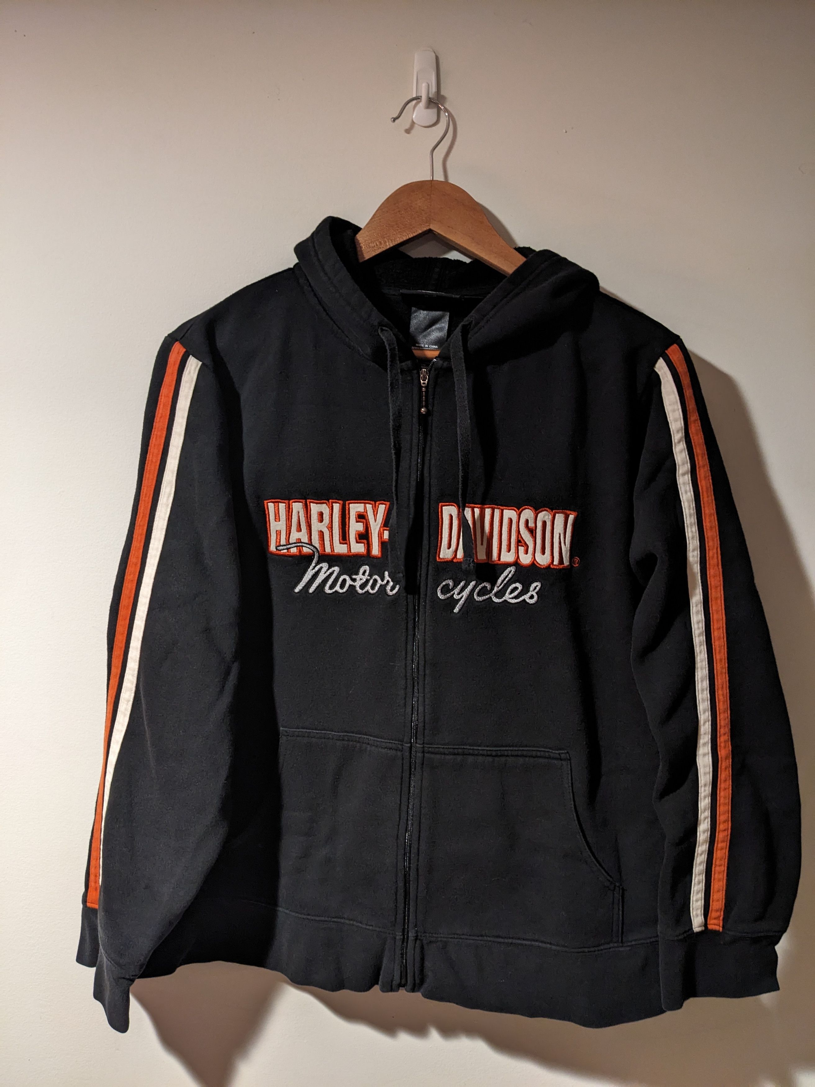 Harley Davidson × Vintage Vintage Y2K Harley Davidson Spell Out 1W Full Zip Hoodie Size M / US 6-8 / IT 42-44 - 1 Thumbnail