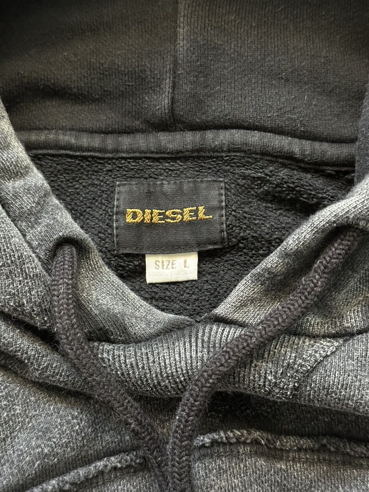 Designer × Diesel × Diesel Black Gold Diesel Y2K style graphite hoodie Size US L / EU 52-54 / 3 - 4 Thumbnail