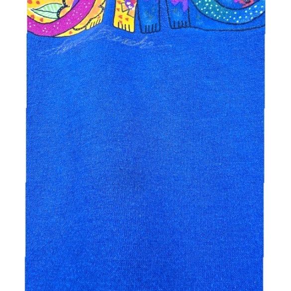 Vintage VINTAGE Laurel Burch Sweatshirt Woman L Blue Graphic Print Cat Dog Art Crew Neck Pullover All Seasons Size L / US 10 / IT 46 - 4 Thumbnail