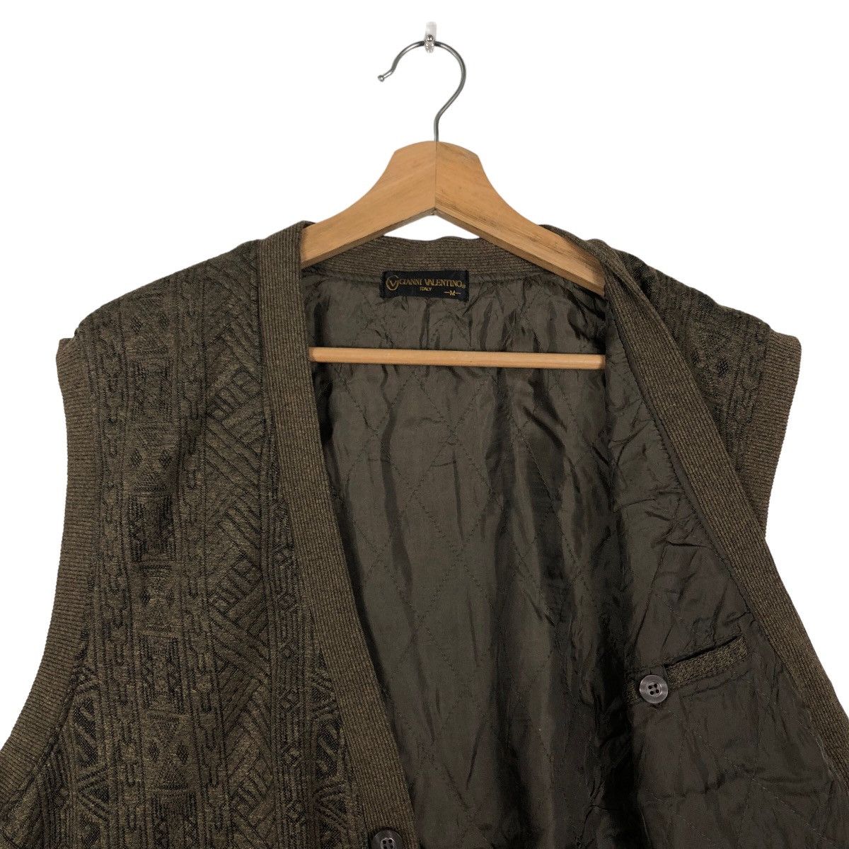 Japanese Brand 🔥90’s Navajo Aztec Design Vest Knit Gianni Valentino Italy Size US M / EU 48-50 / 2 - 10 Thumbnail