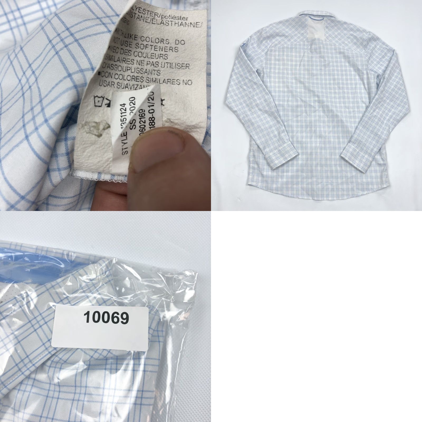 Under Armour Under Armour Men's M Fitted HeatGear Plaid Button Down Long Sleeve Shirt White Blue Plaid Size US M / EU 48-50 / 2 - 8 Thumbnail