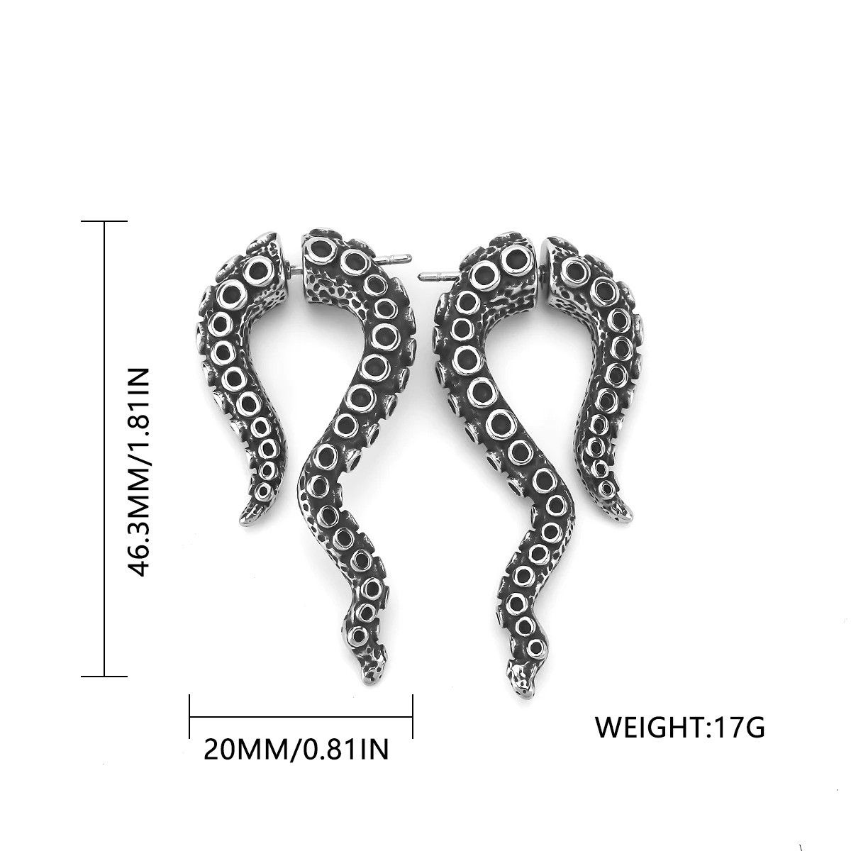Jewelry Octopus Feet Drop Earrings Charms Stainless Earring Gift Size ONE SIZE - 5 Thumbnail