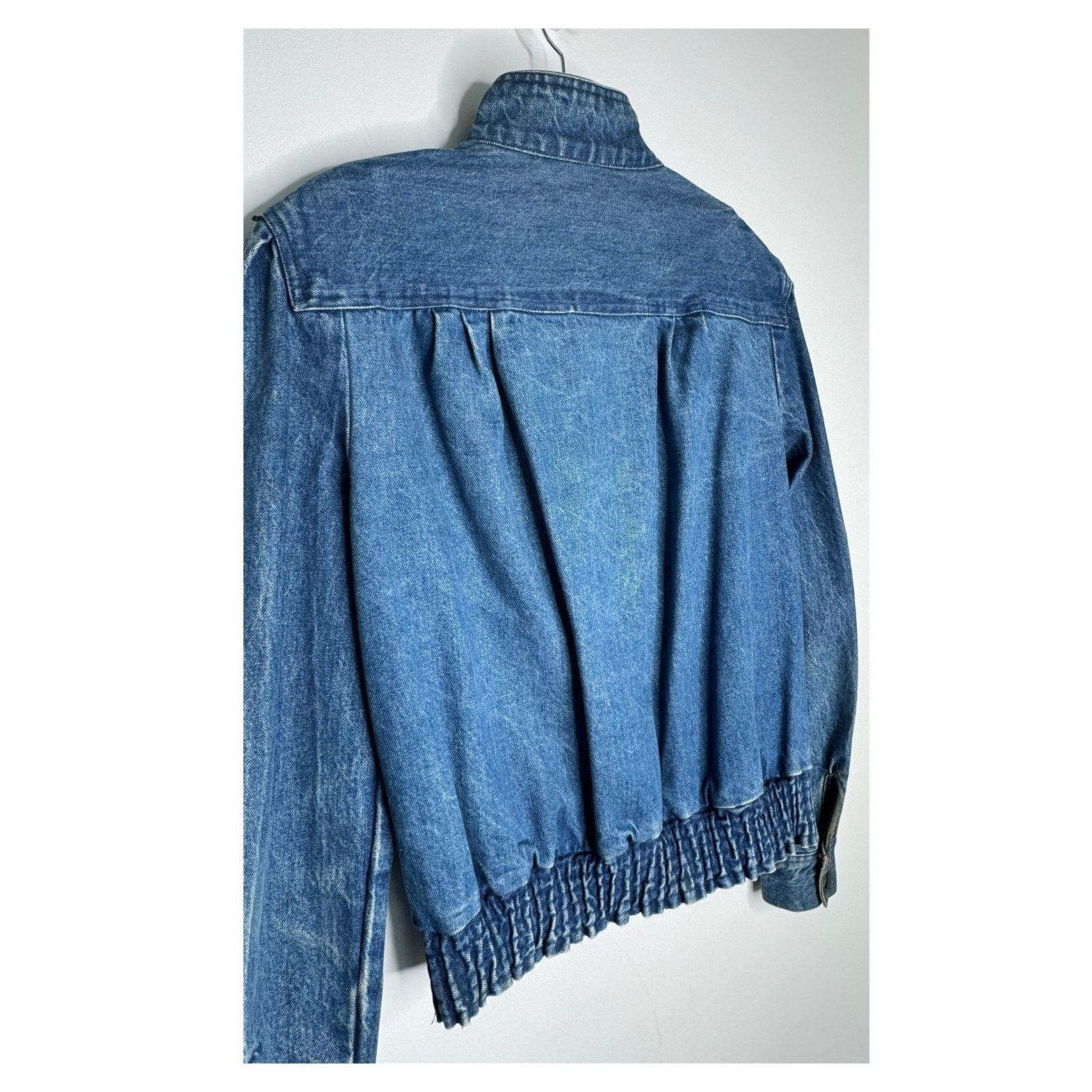 Vintage 1980s Vintage Denim Puff Sleeve Bomber Jacket Women’s Medium Size M / US 6-8 / IT 42-44 - 18 Thumbnail
