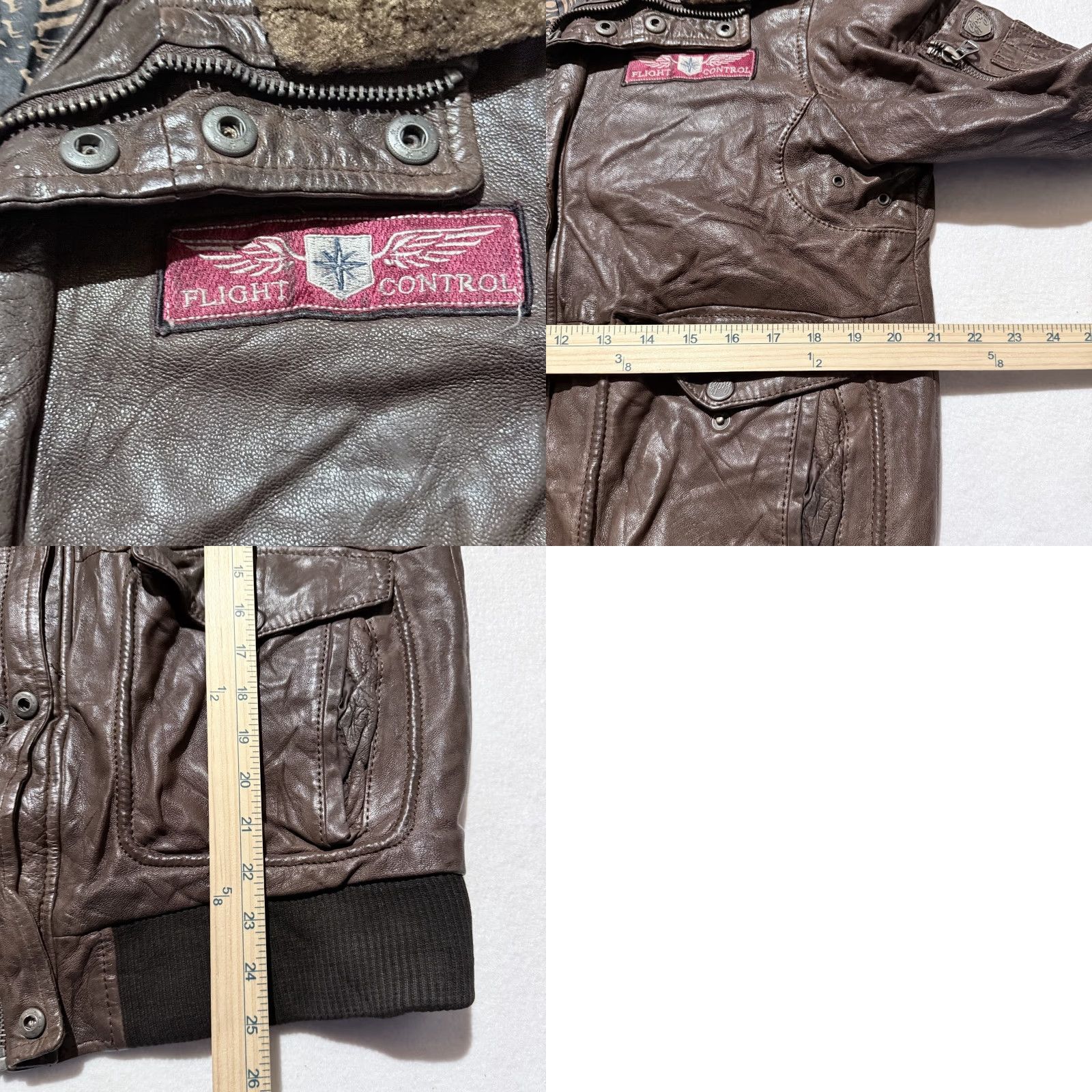 Vintage VINTAGE Gipsy Leather Flight Aviator Jacket Brown Men Medium Brown Military Patches Jacket Size US M / EU 48-50 / 2 - 10 Thumbnail