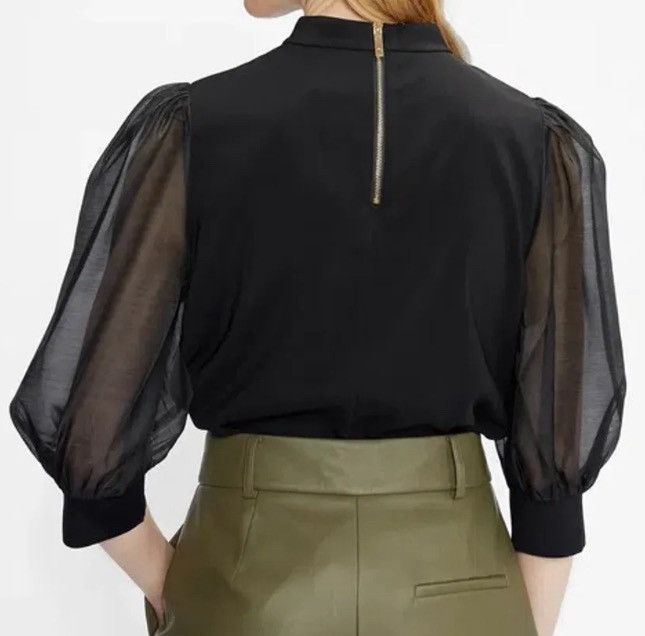 Ted Baker TED BAKER Blouse, oversize organza sleeves, RRP $175 Size S / US 4 / IT 40 - 4 Thumbnail