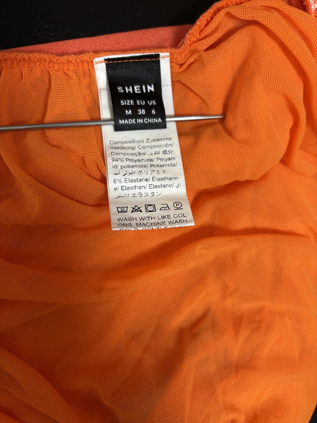 Shein Orange One-Shoulder Long Sleeve Ruched Top. Size M Size M / US 6-8 / IT 42-44 - 9 Thumbnail