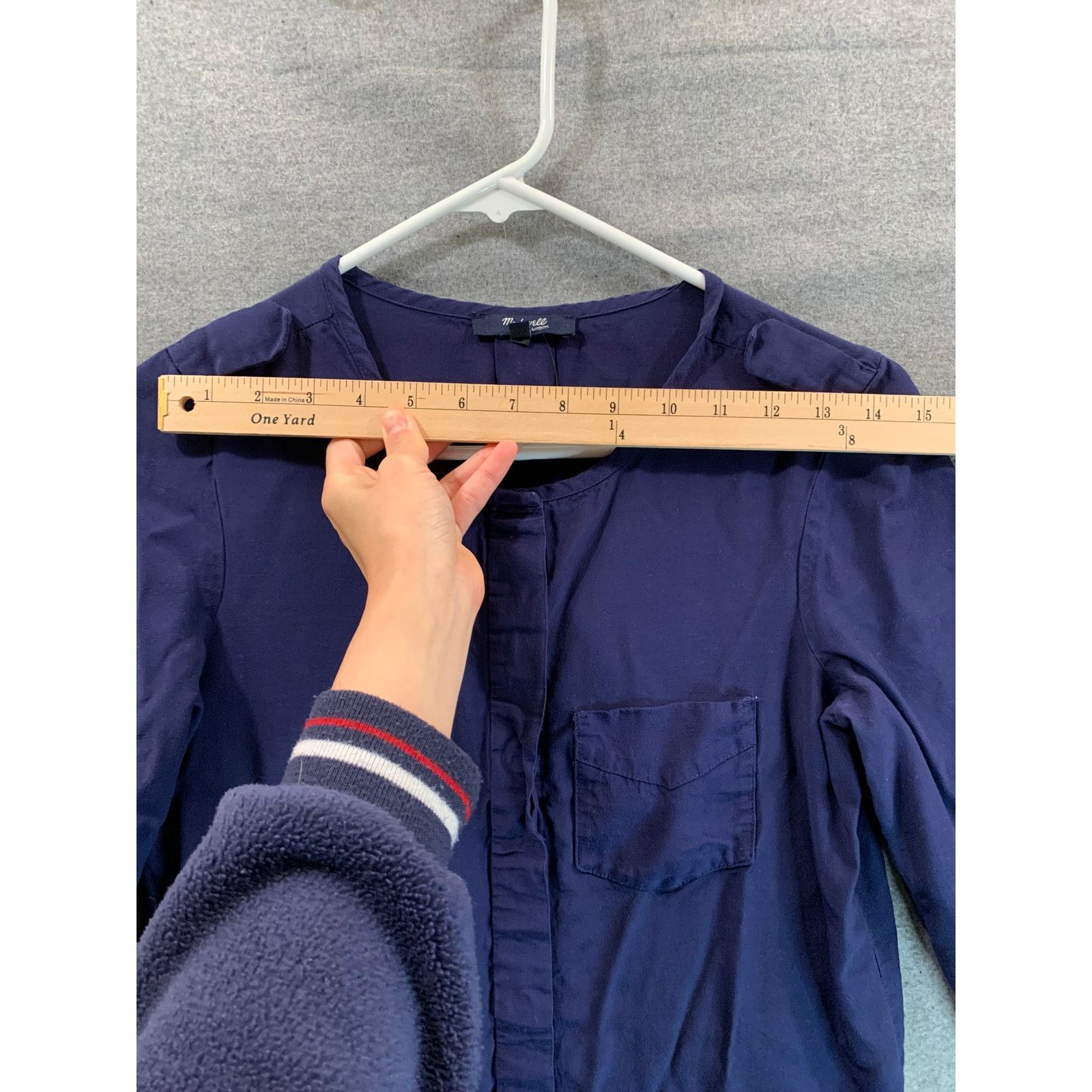 Madewell Madewell Navy Blue Shirt Women Extra Small Long Sleeve Size XS / US 0-2 / IT 36-38 - 6 Thumbnail