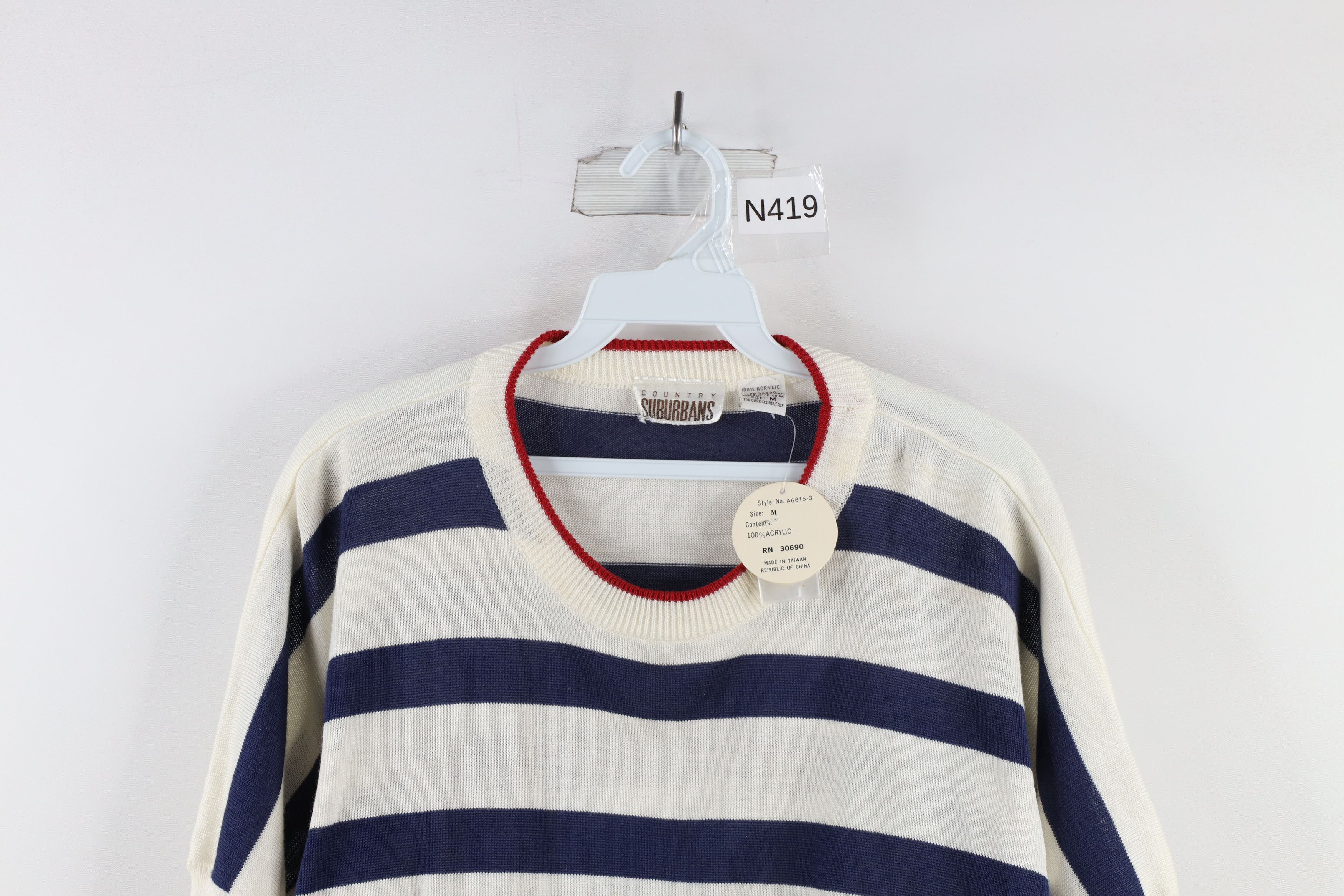 Vintage Deadstock Vintage 70s Streetwear Block Short Sleeve Sweater Size M / US 6-8 / IT 42-44 - 2 Thumbnail