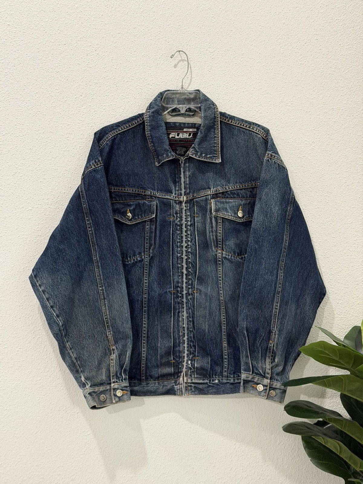 Fubu Vintage Y2K FUBU Denim Trucker Jacket XL Streetwear Hip Hop Size US XL / EU 56 / 4 - 1 Thumbnail