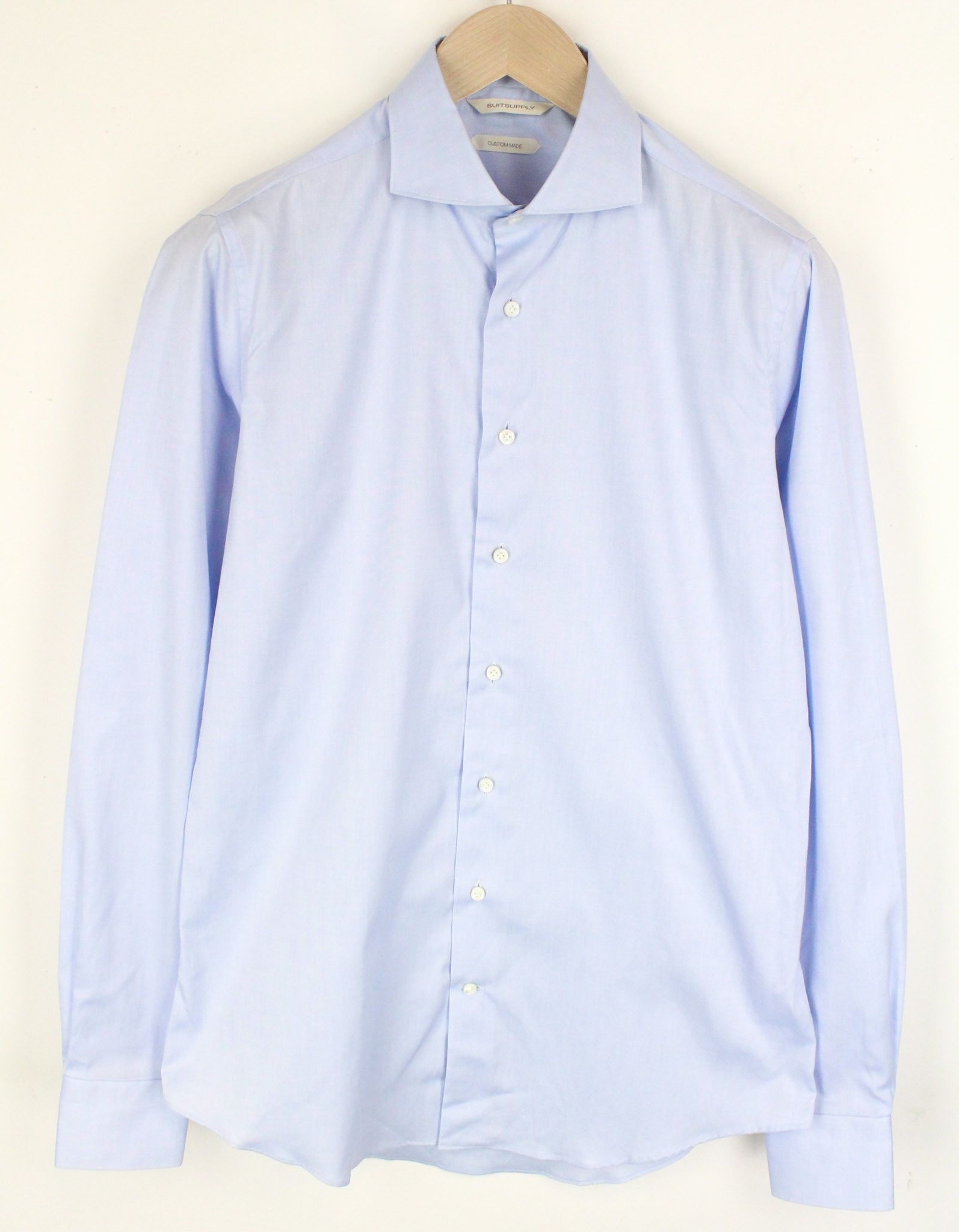 Chemise Homme Suitsupply 39L/15 1/2L XS - Coton Bleu Rayure Manches Longues - Occasion Très Bon état