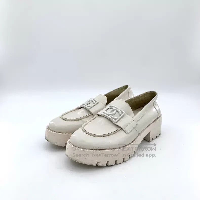 Chanel Chanel White logo thick-soled casual loafers Size US 8 / IT 38 - 1 Thumbnail