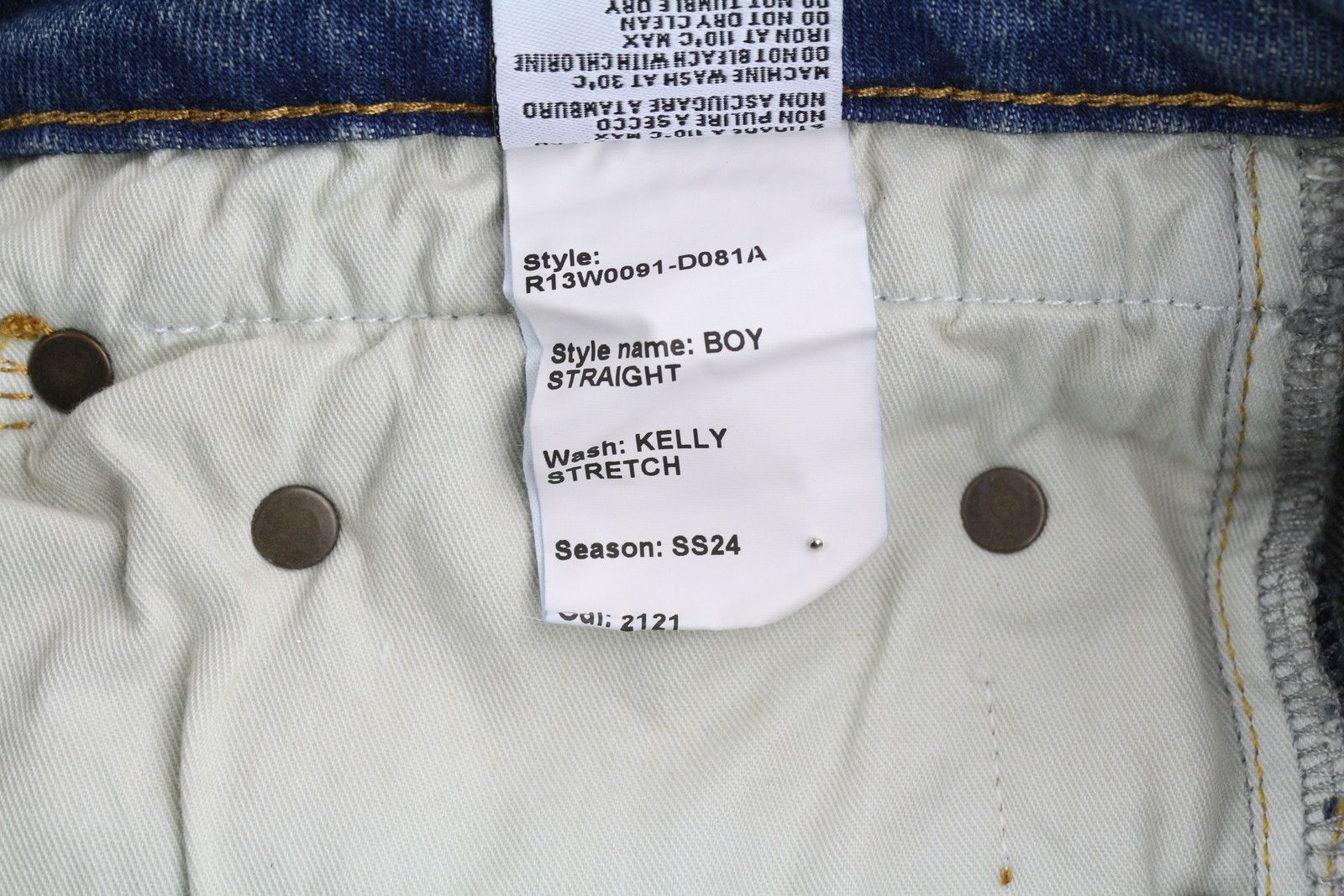 R13 BOY STRAIGHT 27 Cropped Ankle Washed Blue Kelly 84444 Size 27" / US 4 / IT 40 - 9 Thumbnail
