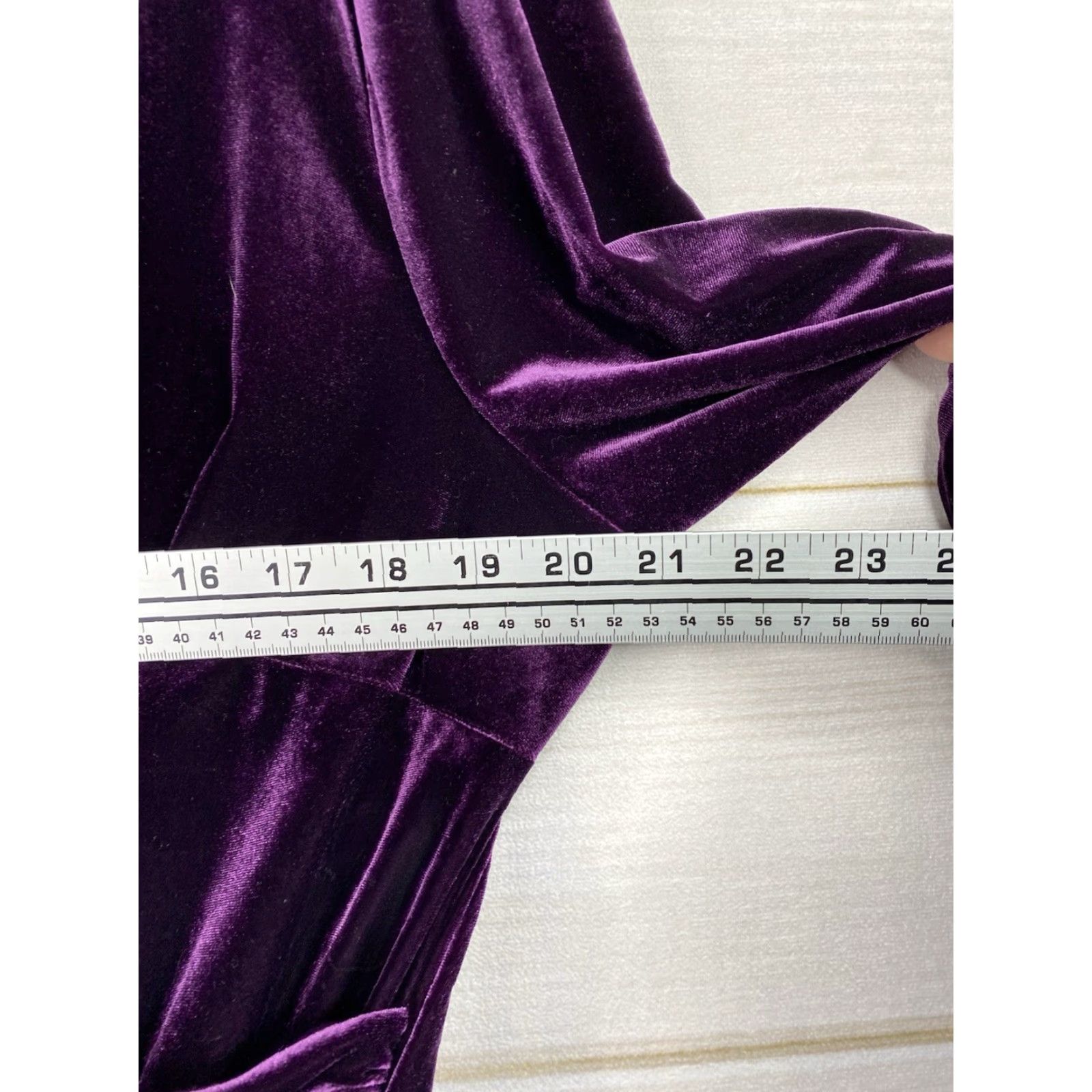 Ralph Lauren Lauren Ralph Lauren Dress 18 Purple Velvet Stretch Surplice Long Sleeve NWT Size XXL / US 16-18 / IT 52-54 - 4 Thumbnail