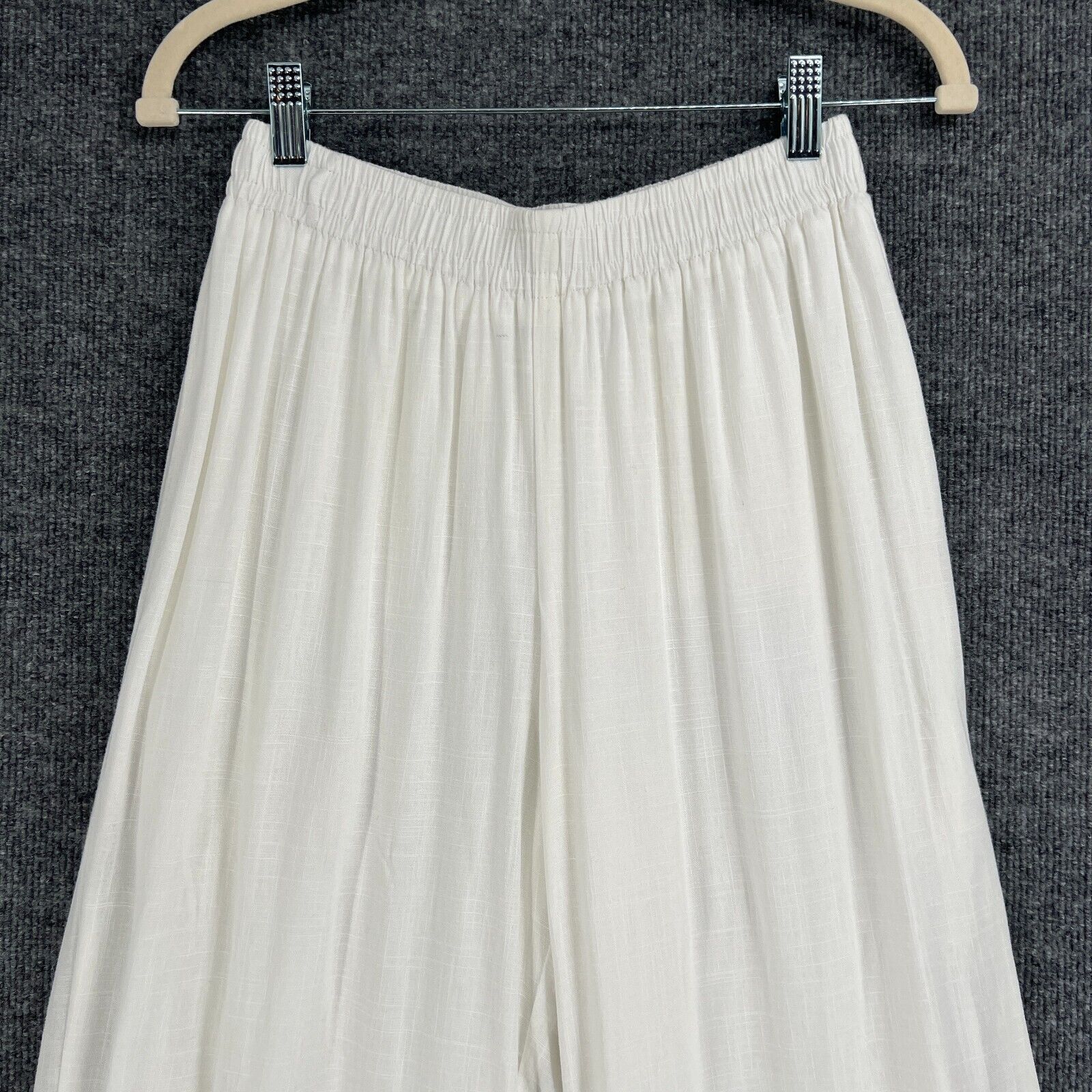 PRINCESS POLLY Princess Polly Linen Blend Wide Leg Pull On Pants White Sz 4 Size 27" / US 4 / IT 40 - 2 Thumbnail