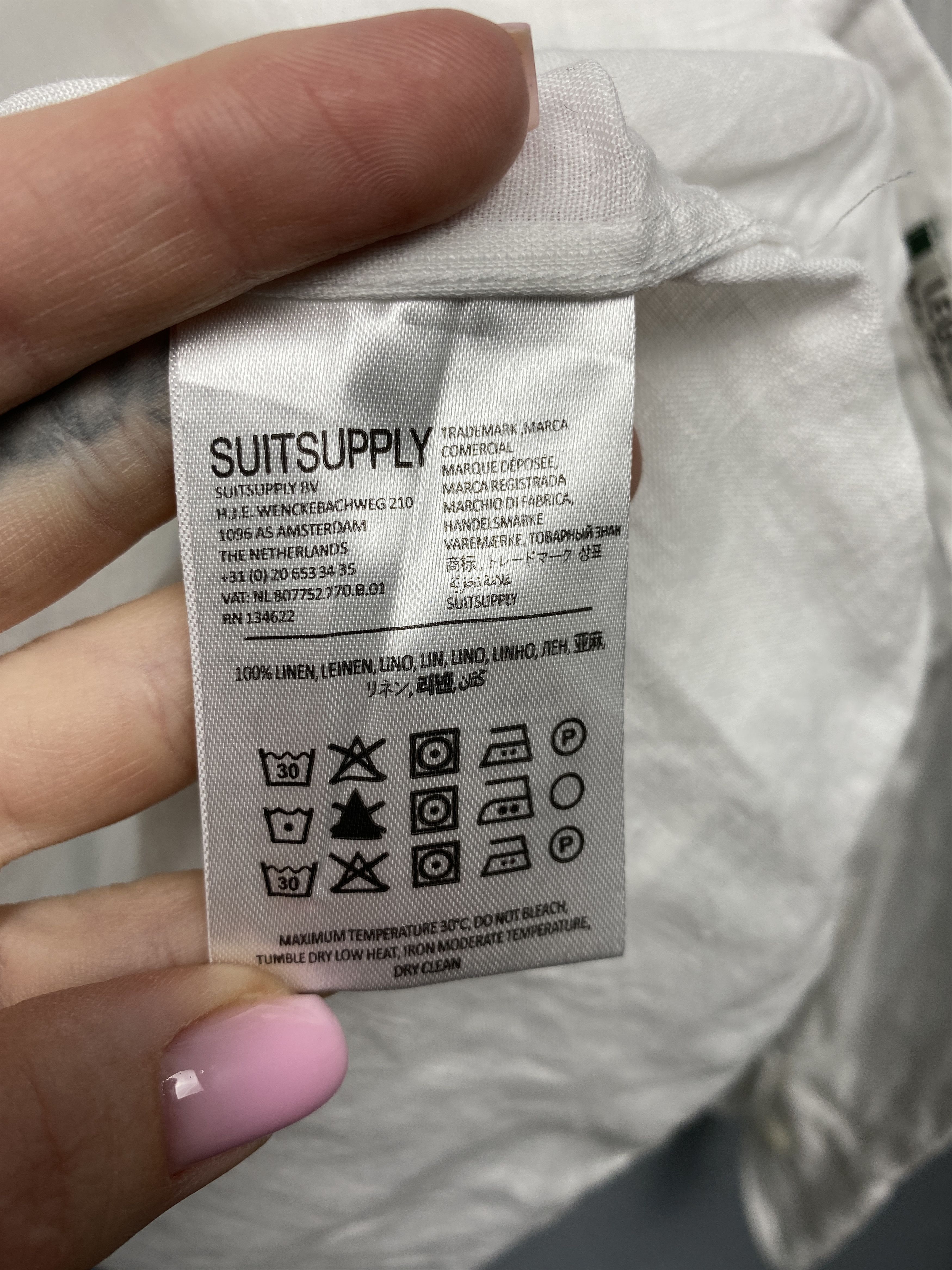 Suitsupply × Vintage Suitsupply Vintage Mens Linen Long Sleeve Shirt Slim Fit Size US L / EU 52-54 / 3 - 5 Thumbnail