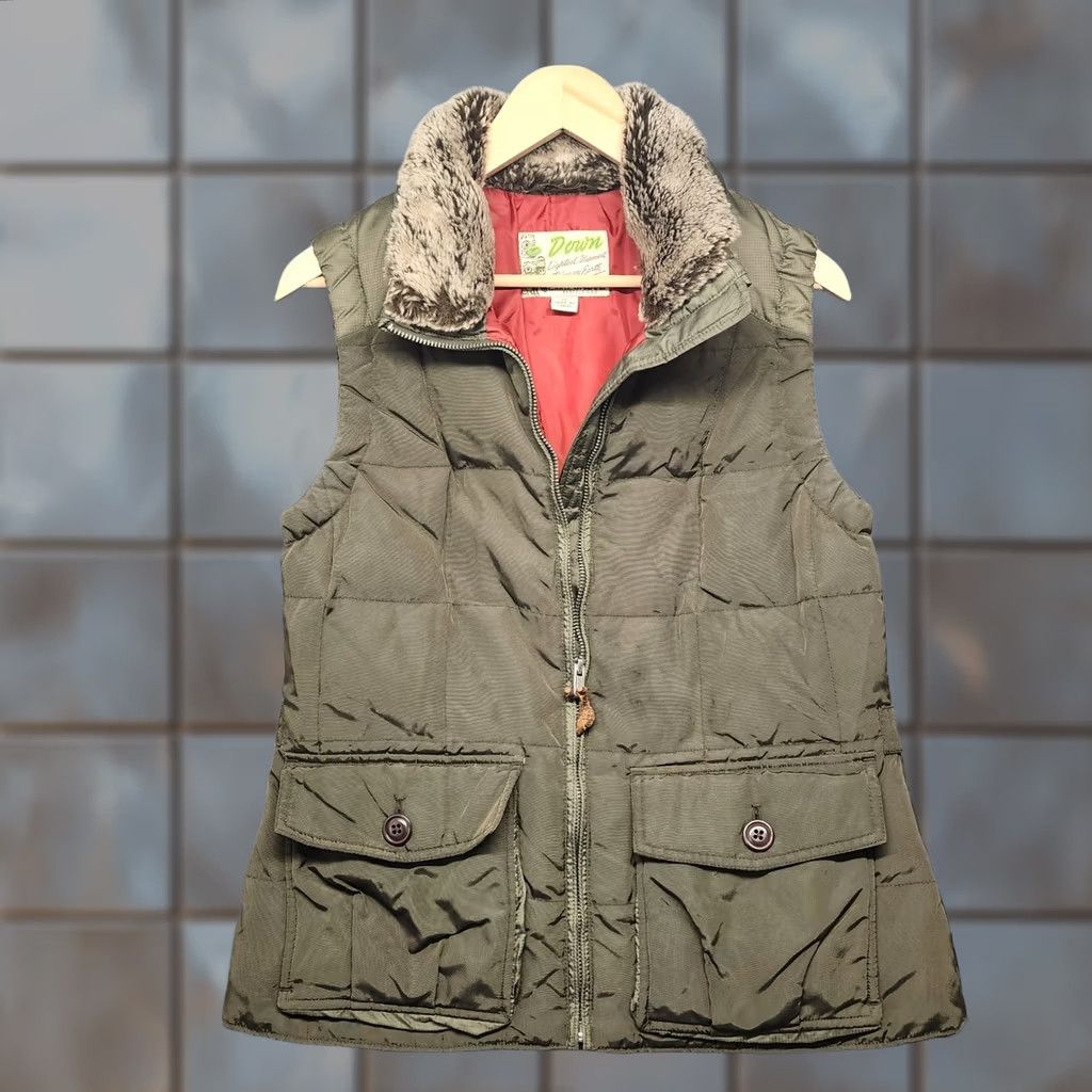 Eddie Bauer VINTAGE Eddie Bauer Yukon Model Down Vest Womens M Olive EB550 Goose Fur Collar Vest Size M / US 6-8 / IT 42-44 - 1 Thumbnail