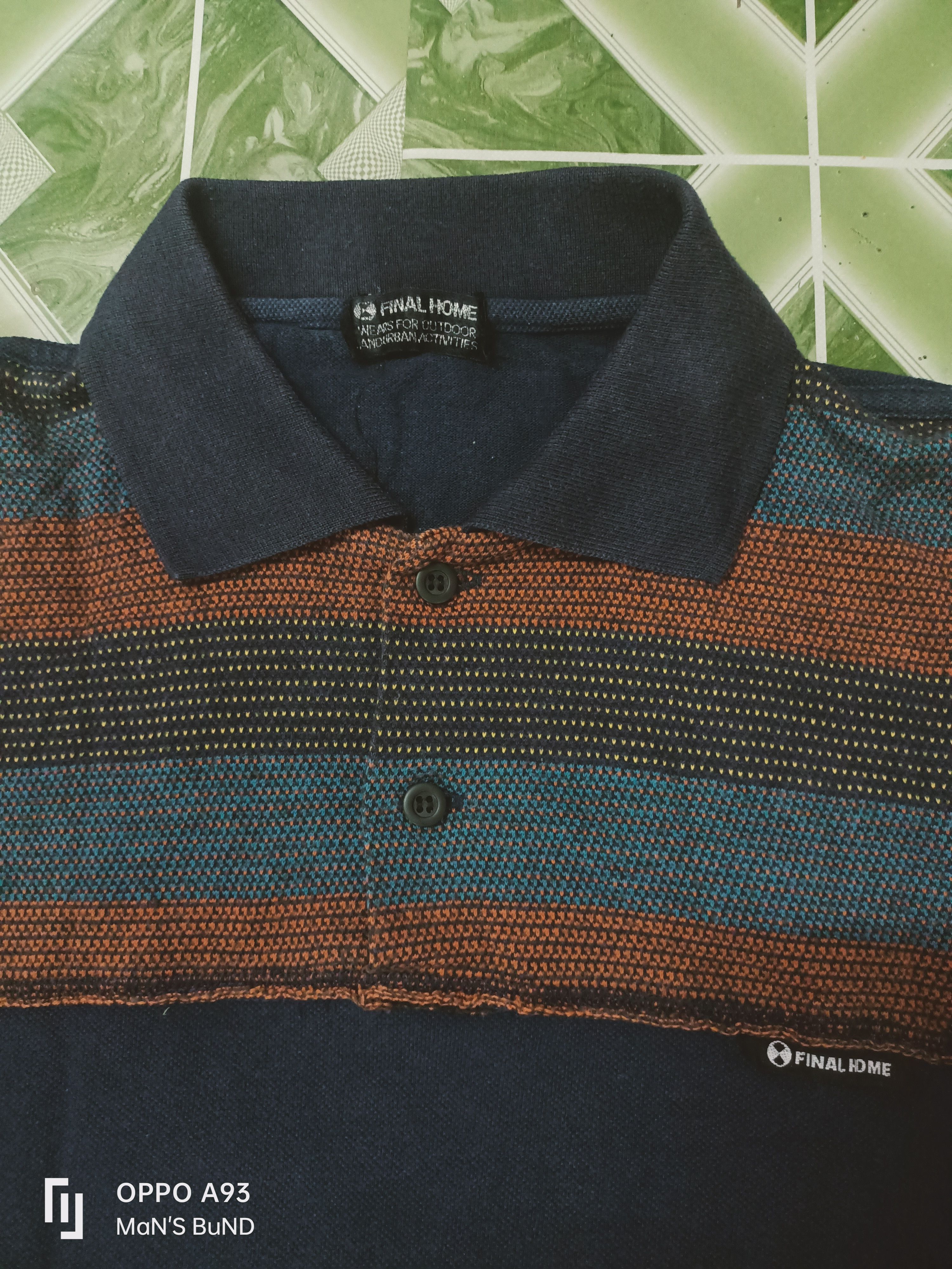 Final Home 👉 Final Home Knit Polo Stripe Rare Design (Japan Style) Size US S / EU 44-46 / 1 - 1 Thumbnail