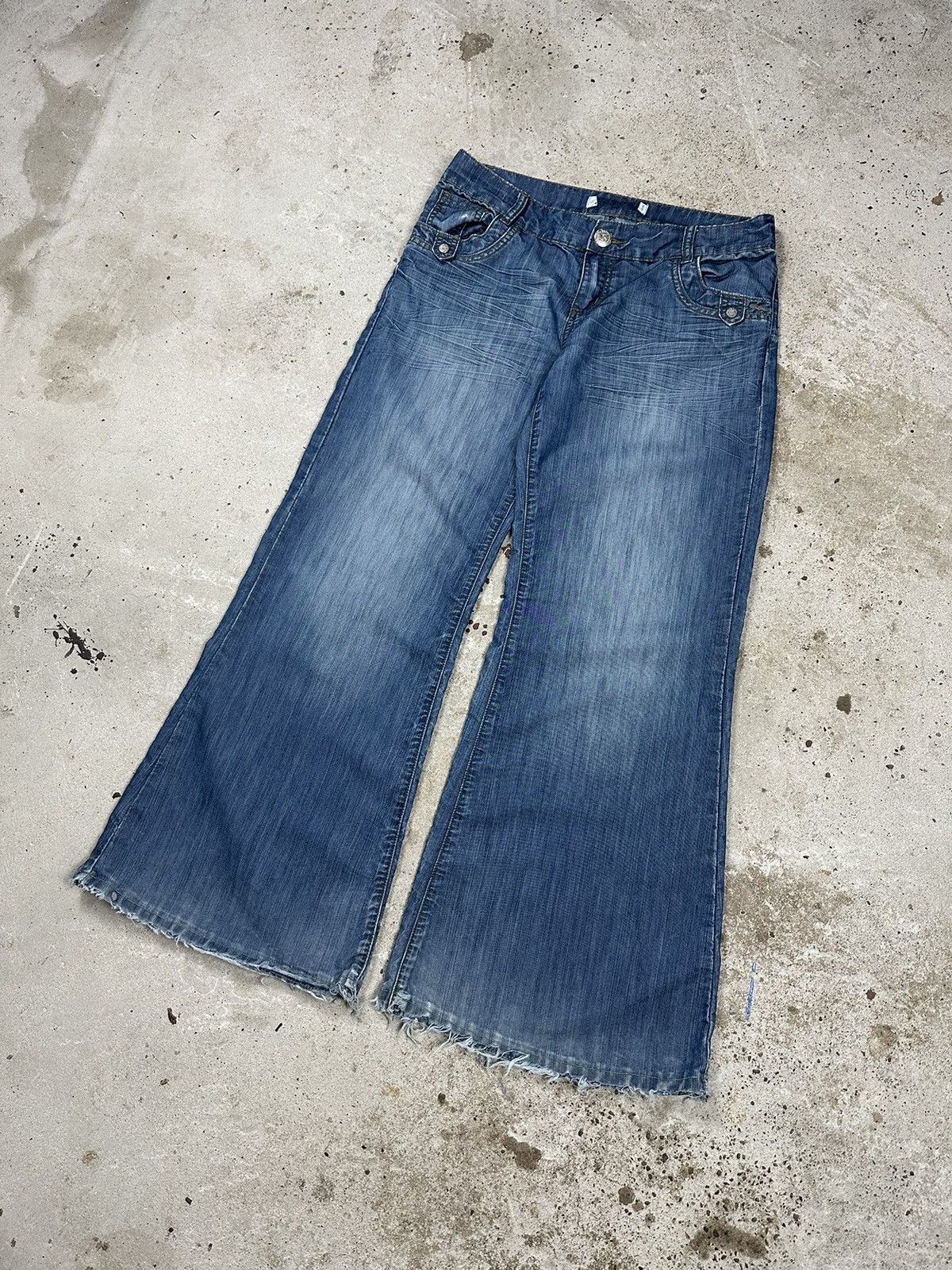 If Six Was Nine × Japanese Brand × Vintage ULTRA WIDE Vintage Y2K Flare Bootcut Denim Pants Size US 30 / EU 46 - 15 Thumbnail