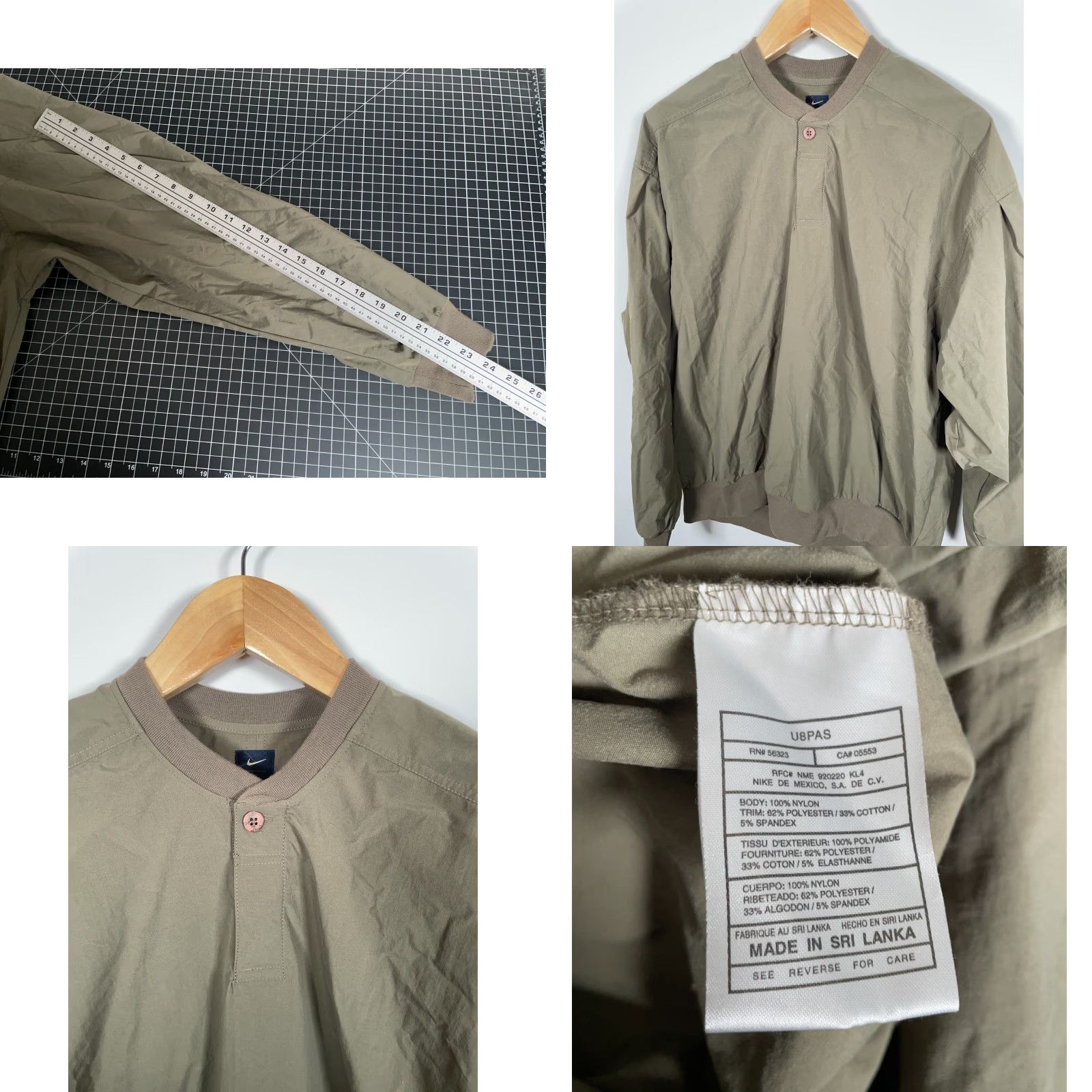 Nike VINTAGE Nike Golf Windbreaker Jacket Adult Large Green Unlined Nylon Banded Hem Sports Preppy Men Size US L / EU 52-54 / 3 - 8 Thumbnail