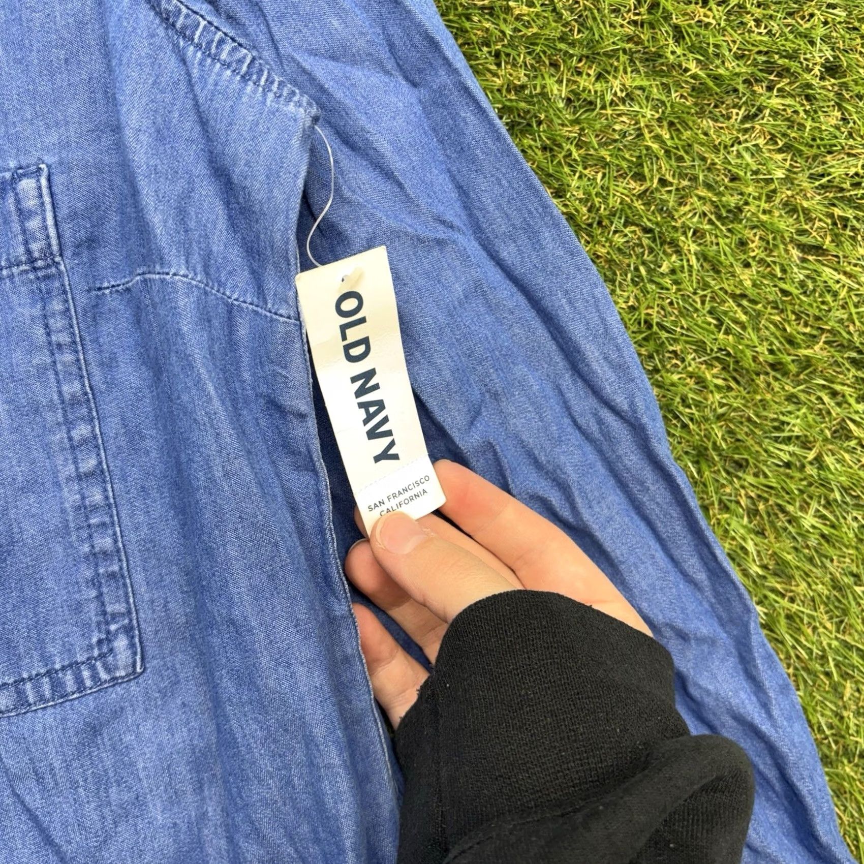Old Navy Old Navy Dress Shirt Dress Women M Blue Denim Roll Tab Sleeve Button Front Casual Bohemian 90s? (adjusted) Size M / US 6-8 / IT 42-44 - 6 Thumbnail