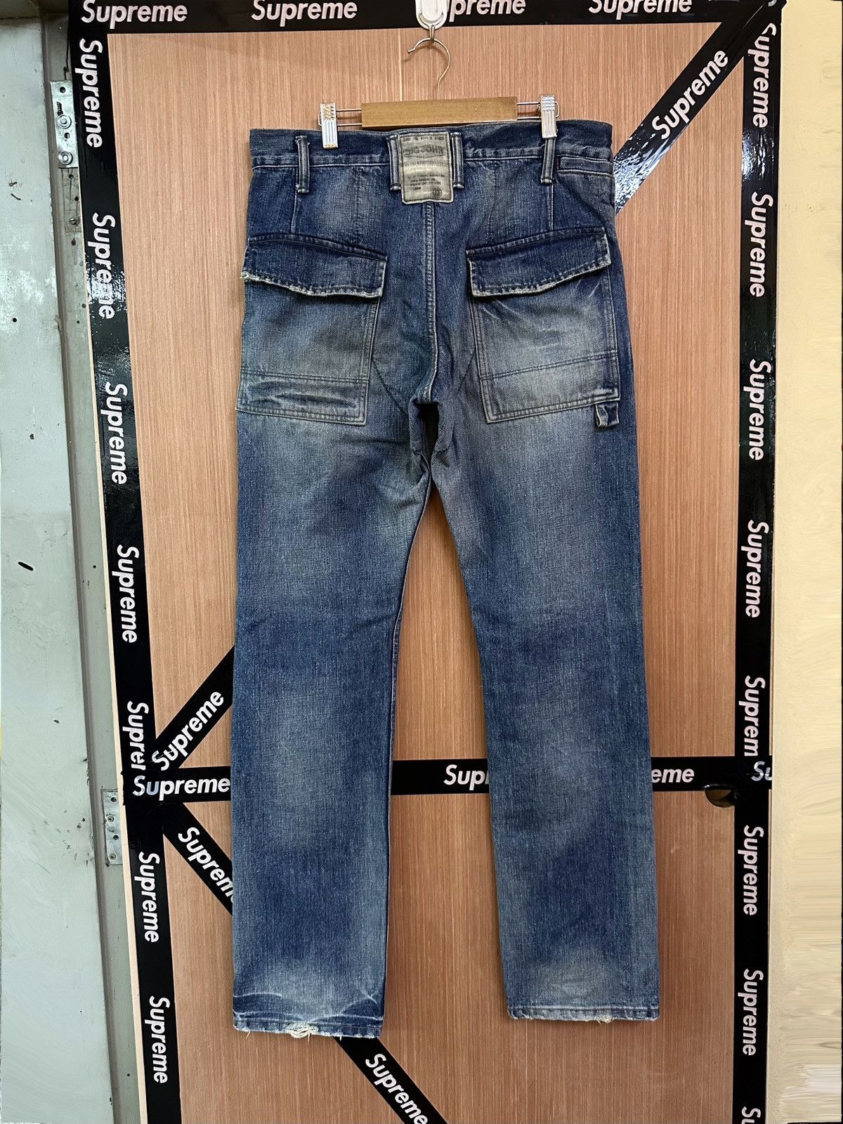 Big John Vintage Big John Double Knee Distressed Denim Size US 34 / EU 50 - 2 Thumbnail