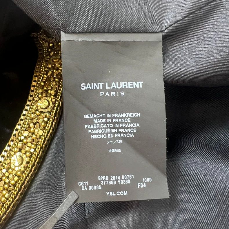 Saint Laurent Paris Saint Laurent Paris Velvet baroque gold-plated heavy indus Size XXS / US 00 / IT 34 - 6 Thumbnail