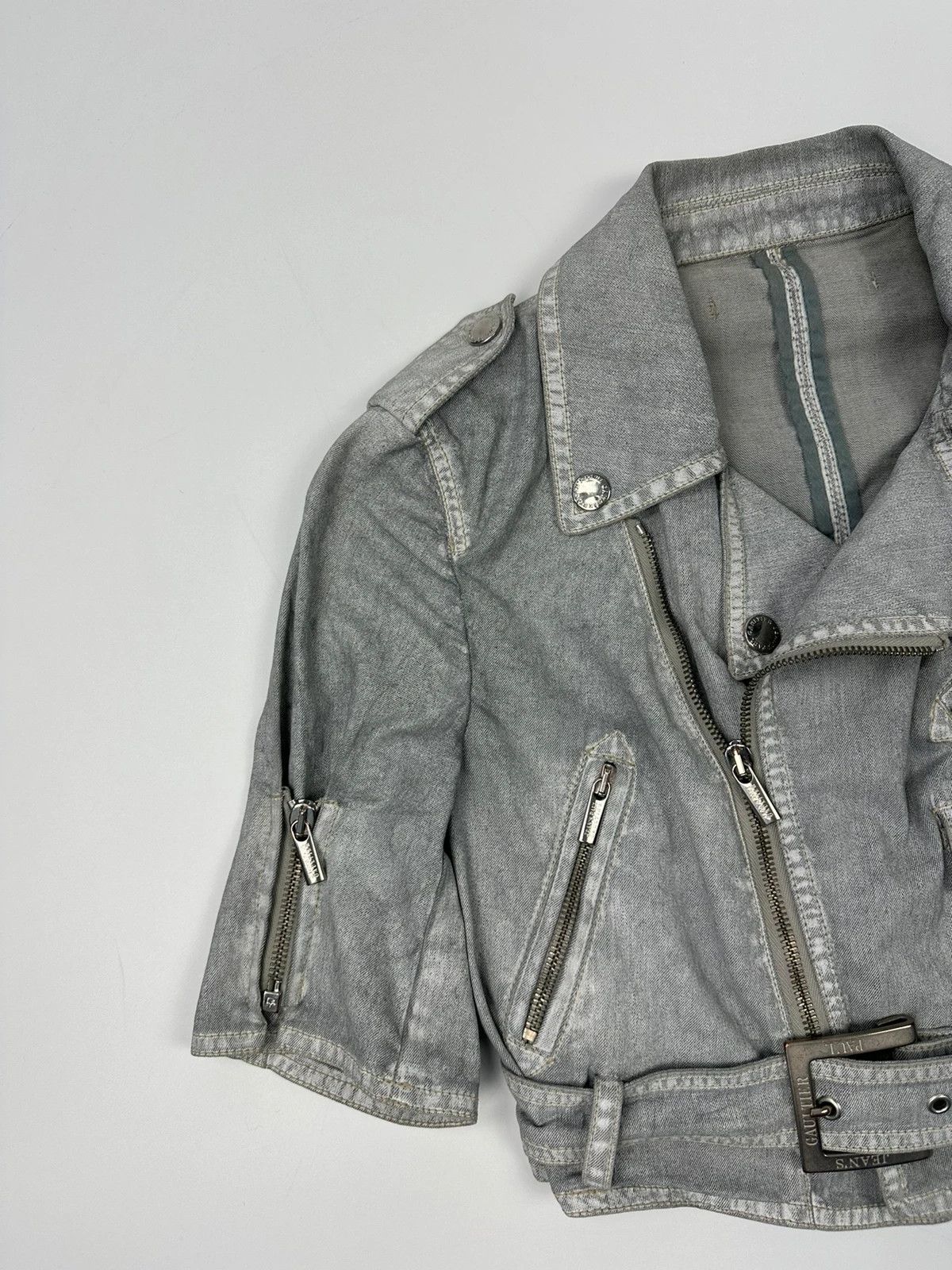 Jean Paul Gaultier Jean Paul Gautier 00’s Silver Short Crop Trench Coat Jacket Size M / US 6-8 / IT 42-44 - 3 Thumbnail