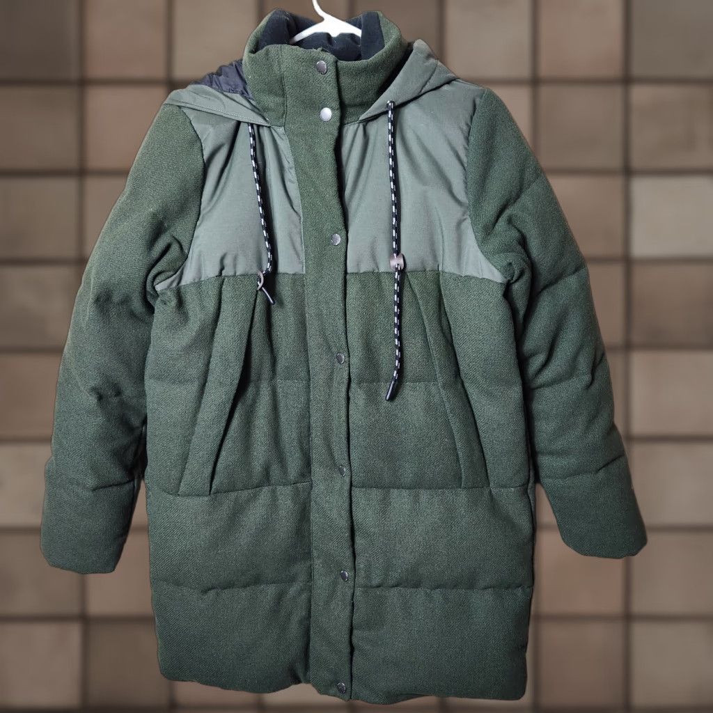 Eddie Bauer Eddie Bauer Womens Olive Wool Blend Hooded Down Puffer Coat S Coat Womens Wool Blend Hooded Down Puffer Coat Olive Green Size S / US 4 / IT 40 - 1 Thumbnail