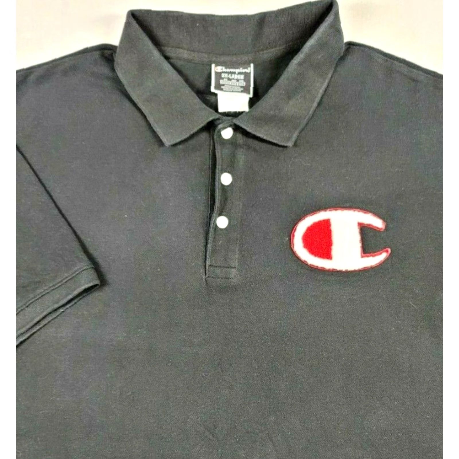 Champion Champion Polo Shirt 2XL Black Mens Short Sleeve Adult Polo Shirt Black Champion Logo 2XL Mens Button-Front Shirt Polo Size US XXL / EU 58 / 5 - 4 Thumbnail