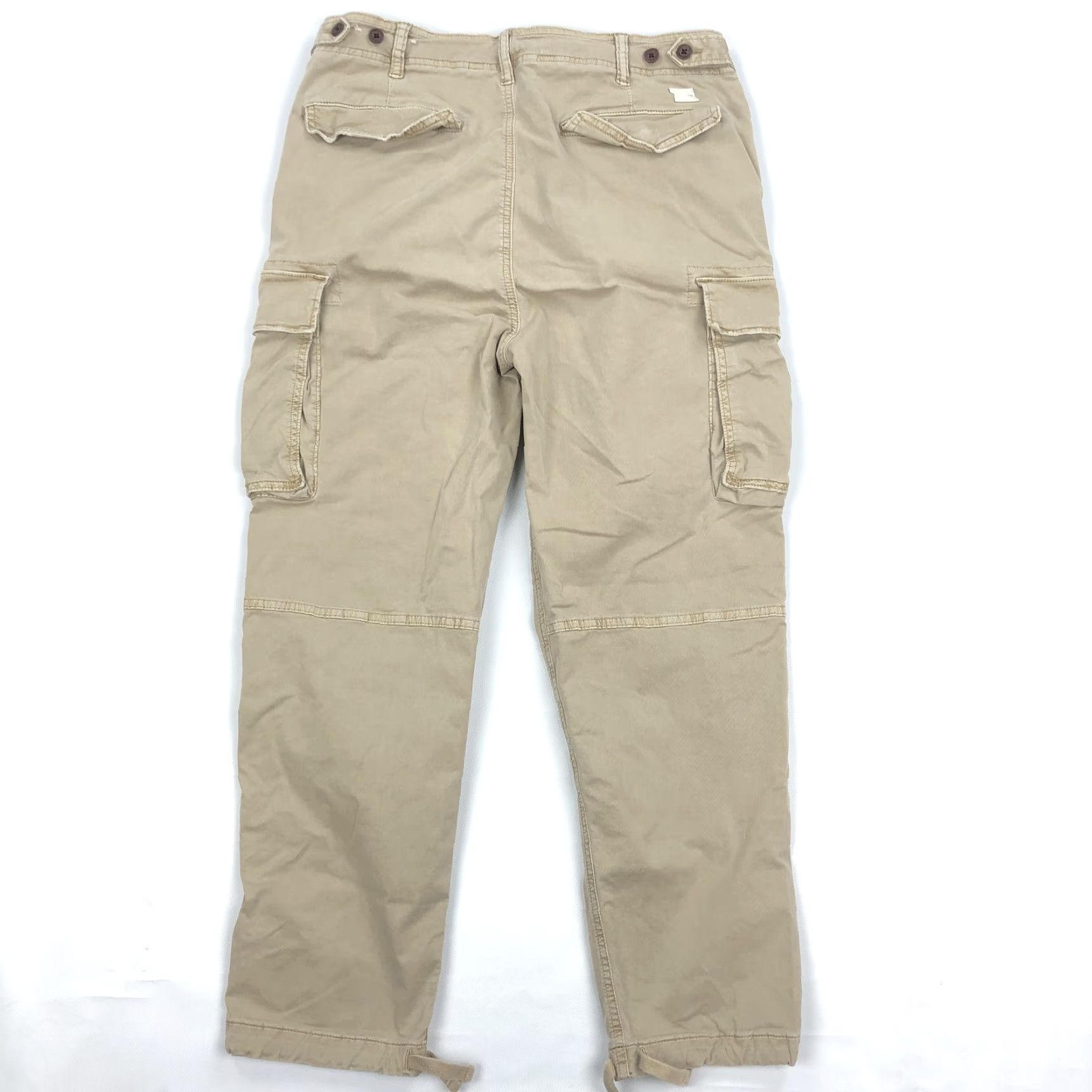 American Eagle Outfitters American Eagle Outfitters Men’s 32x27 Flex Cargo Pants Khaki Tan Drawstring Cargo Pocket Solid Twill Casual Easy Care Cotton Blend 32x27 Mens Size US 32 / EU 48 - 2 Thumbnail