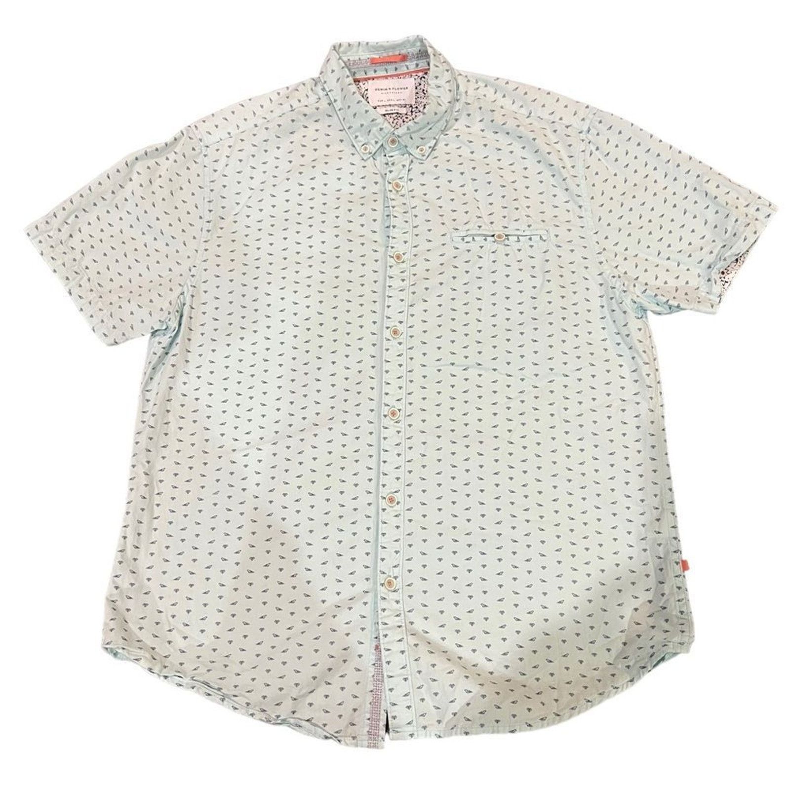 Denim & Flower Denim & Flower Men's Slim Fit Button-Up Shirt Light Blue Size US L / EU 52-54 / 3 - 2 Thumbnail