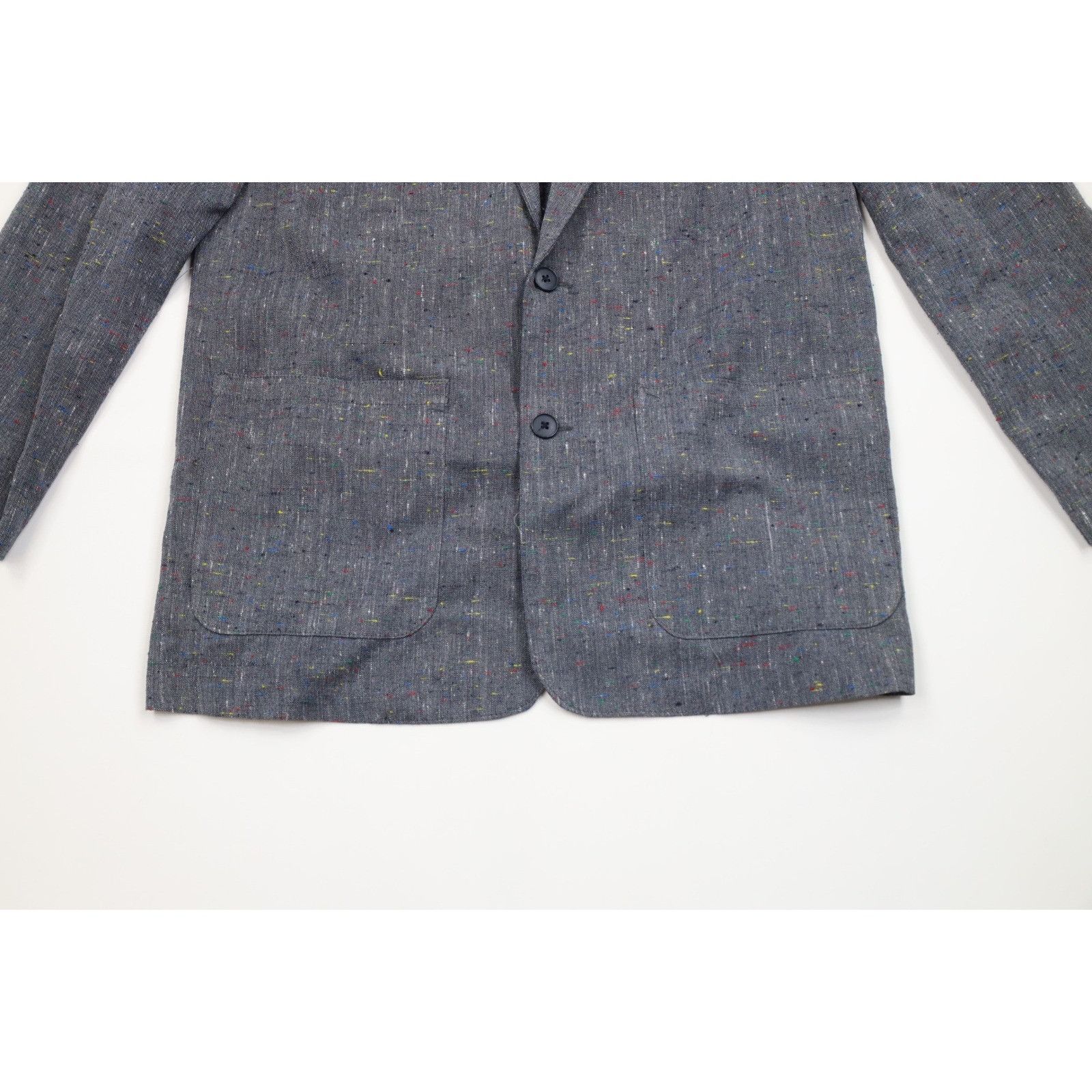 Vintage Vintage 70s Rockabilly Rainbow Atomic Fleck Suit Size 36R - 4 Thumbnail