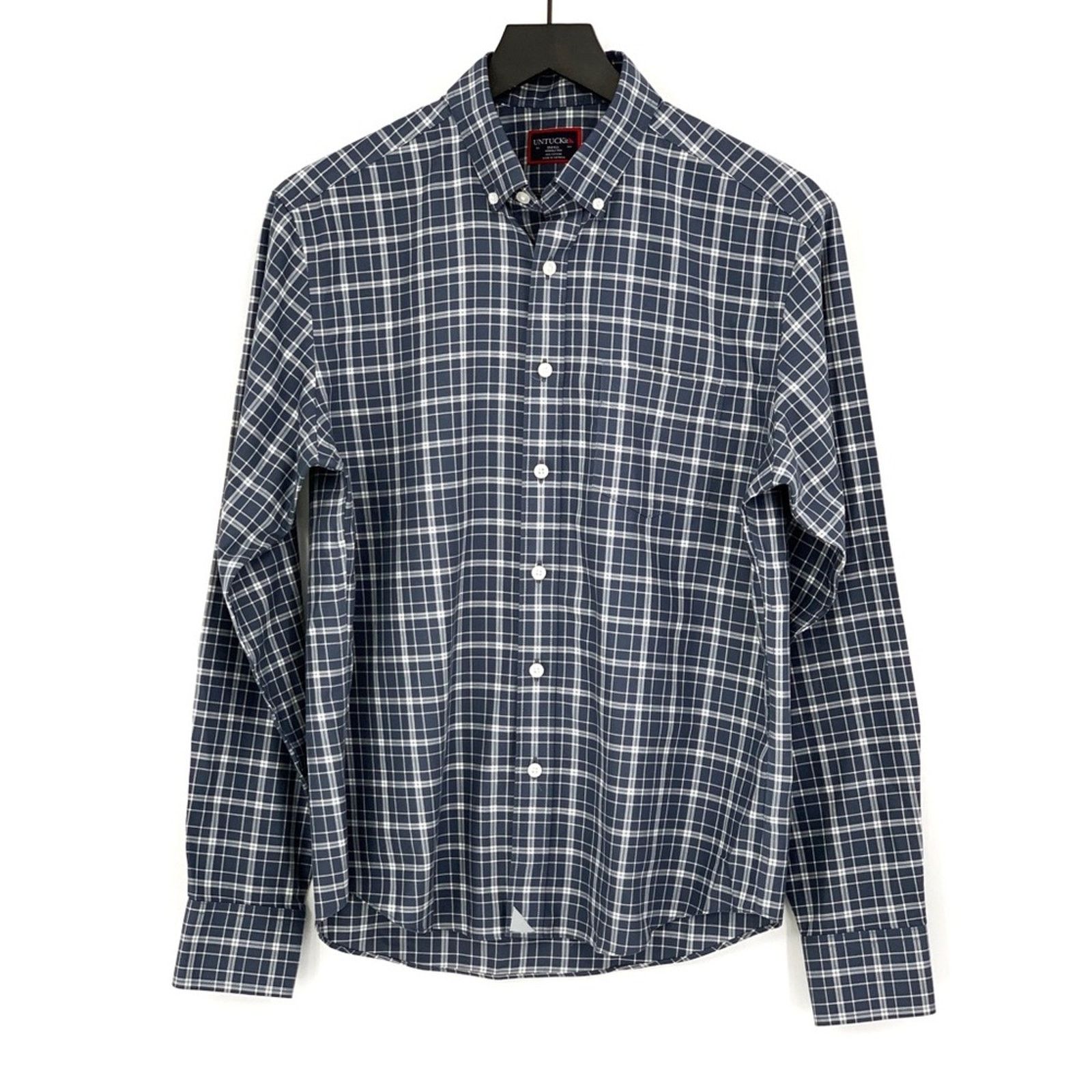 UNTUCKit UNTUCKIT Lazarat WF Button Down Shirt Blue White Plaid S Size US S / EU 44-46 / 1 - 1 Thumbnail