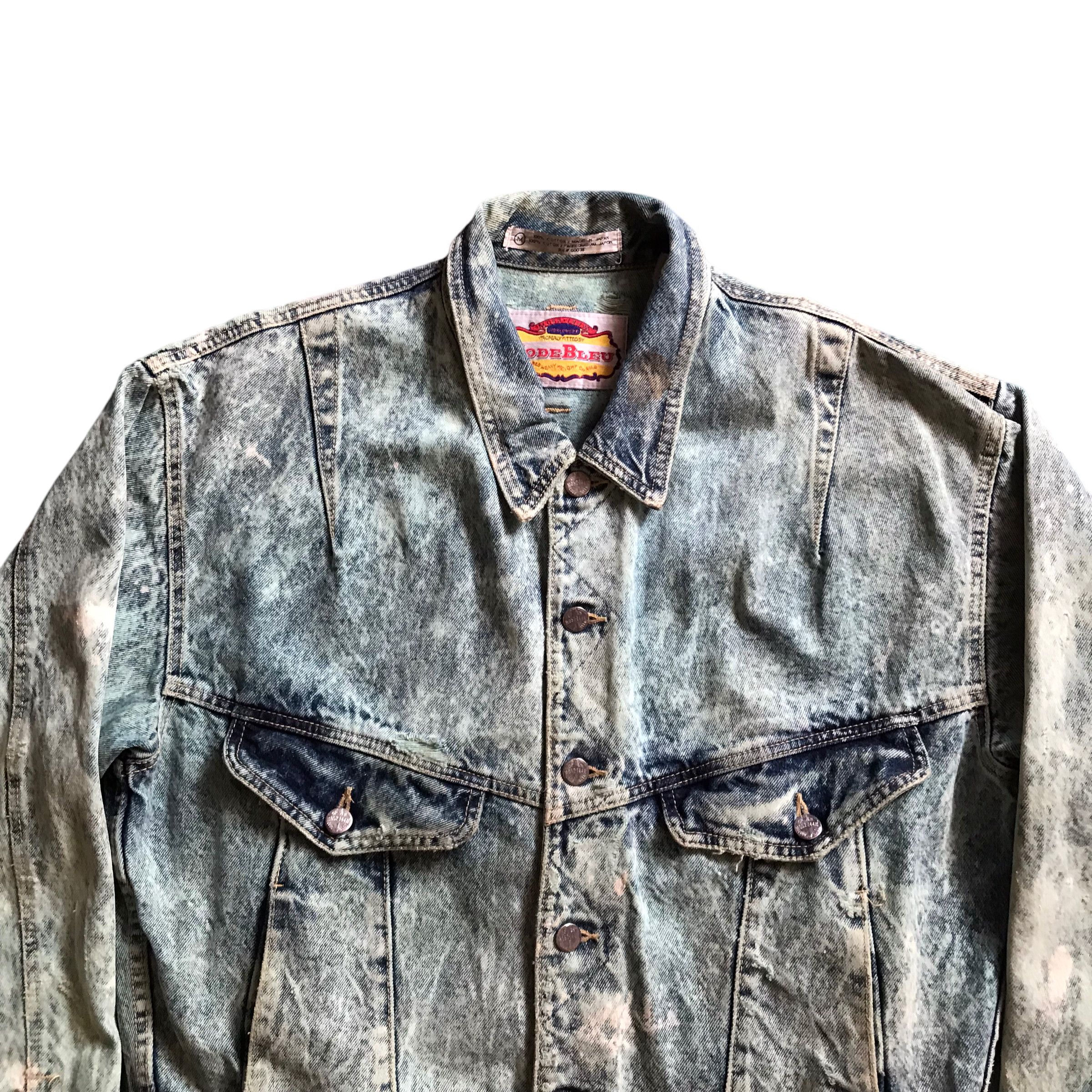 If Six Was Nine × Issey Miyake × Japanese Brand Code Bleu Trucker Jacket Inspired Issey Miyake acids Wash Size US L / EU 52-54 / 3 - 5 Thumbnail