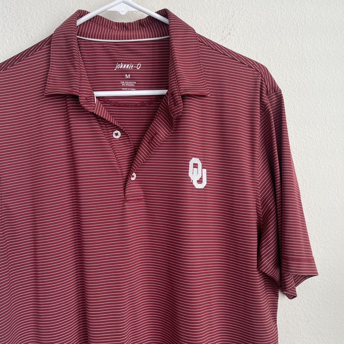 johnnie-O Johnnie O Striped Stretch OU Oklahoma Sooners Polo Size US M / EU 48-50 / 2 - 1 Thumbnail