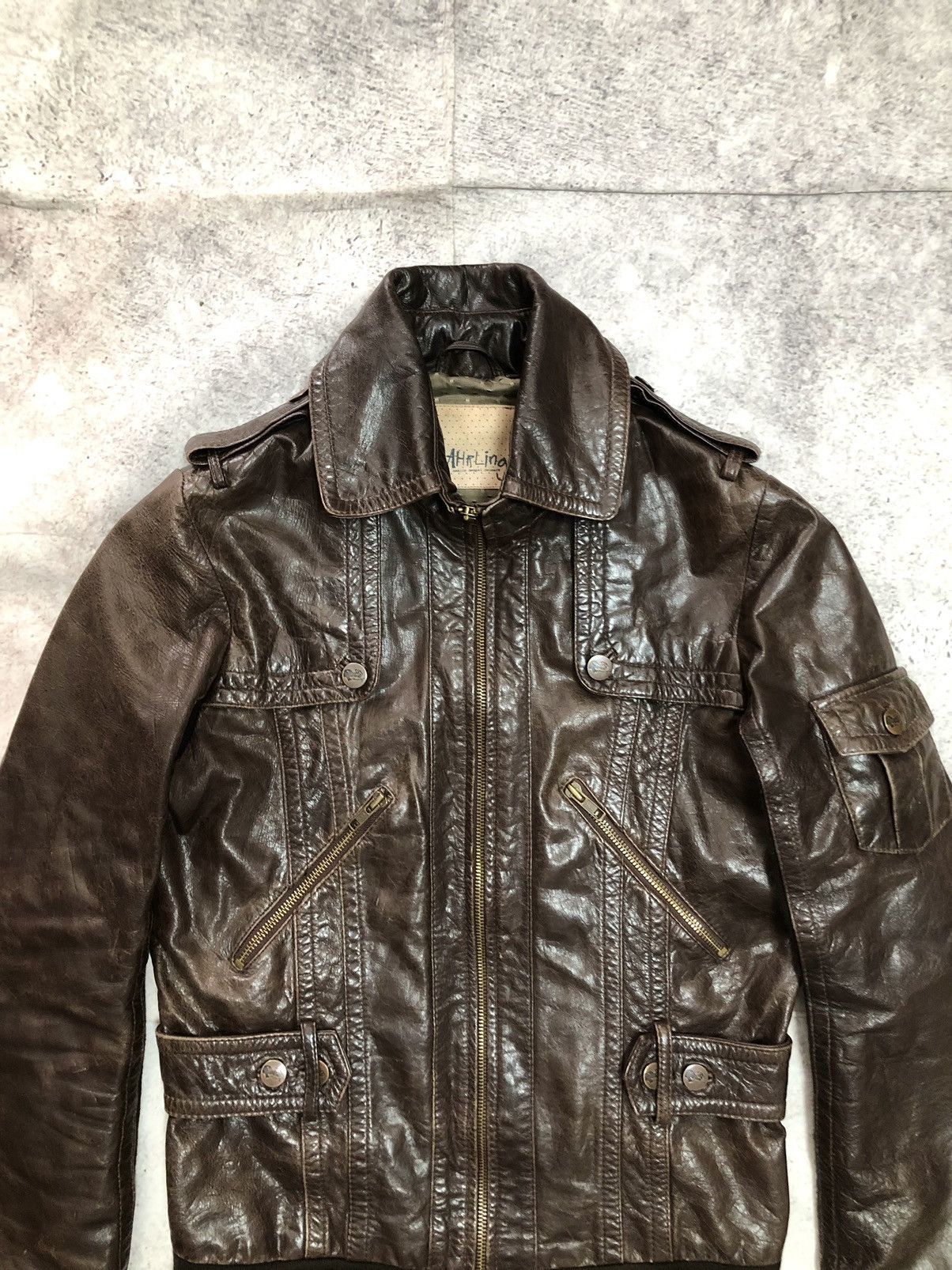 If Six Was Nine Vintage Leather Bomber Jacket Hedi Fit Size US S / EU 44-46 / 1 - 2 Thumbnail