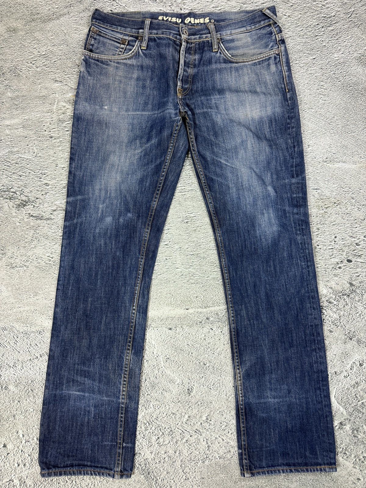 Evisu Evisu jeans vintage navy blue white seagulls Genes Size US 34 / EU 50 - 4 Thumbnail
