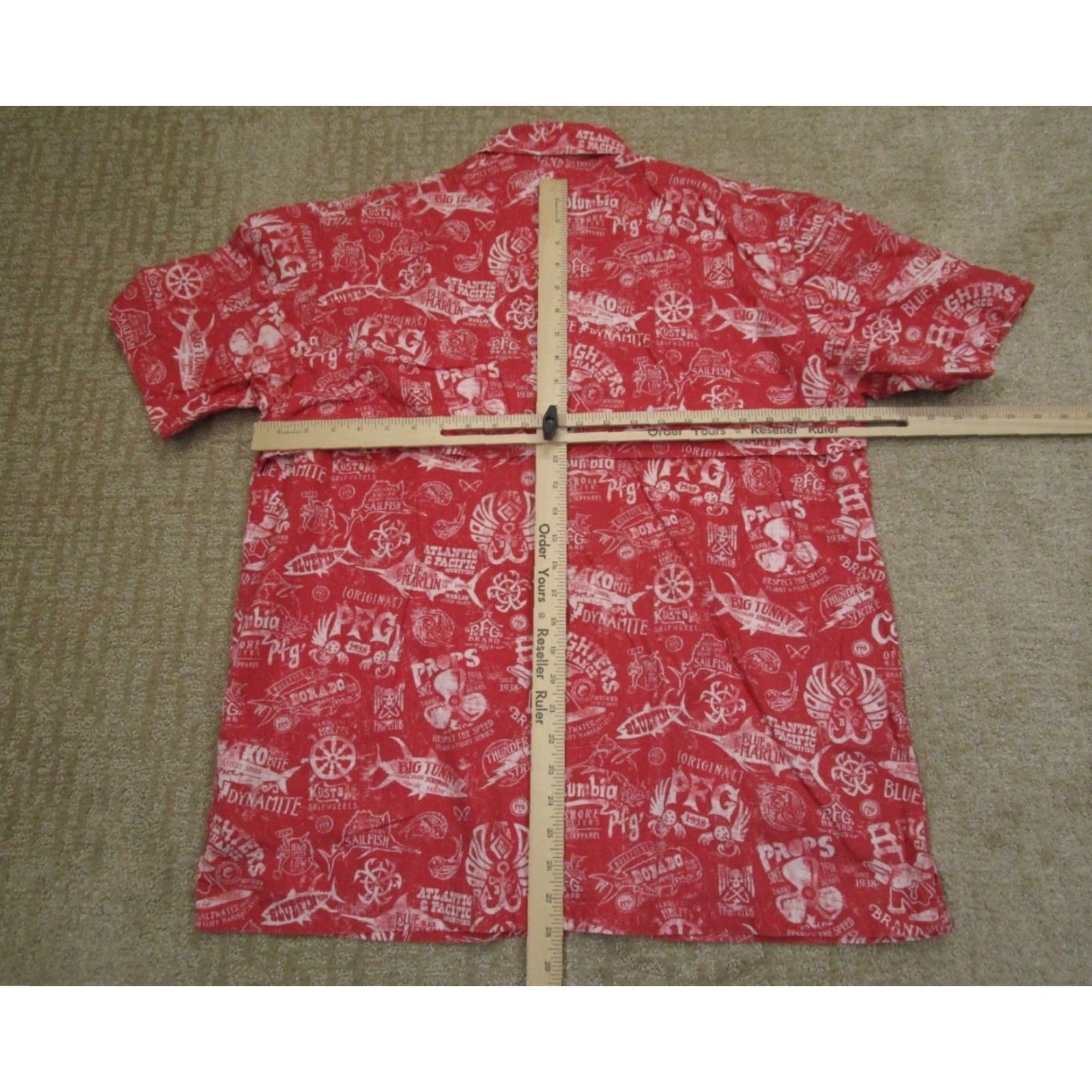 Vintage Columbia Shirt Men Large Red Short Sleeve PFG Button-Up Collared Fishing All Over Print AOP Sea/Vintage: No Size US L / EU 52-54 / 3 - 4 Thumbnail