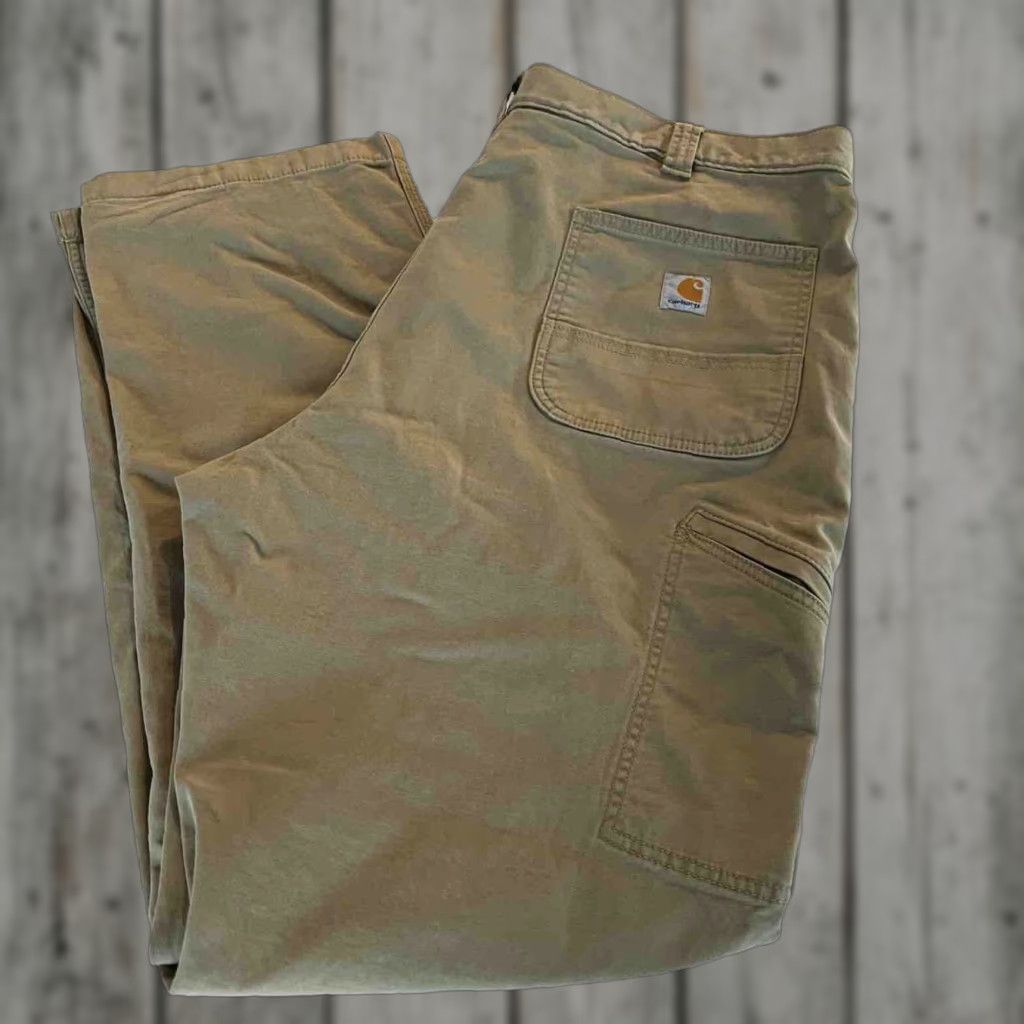 Carhartt Carhartt Pants Men’s 42x34 Relaxed Fit Khaki Side Pocket 5-Pocket Design 102291 253 Cotton Spand Beige Size US 42 / EU 58 - 1 Thumbnail
