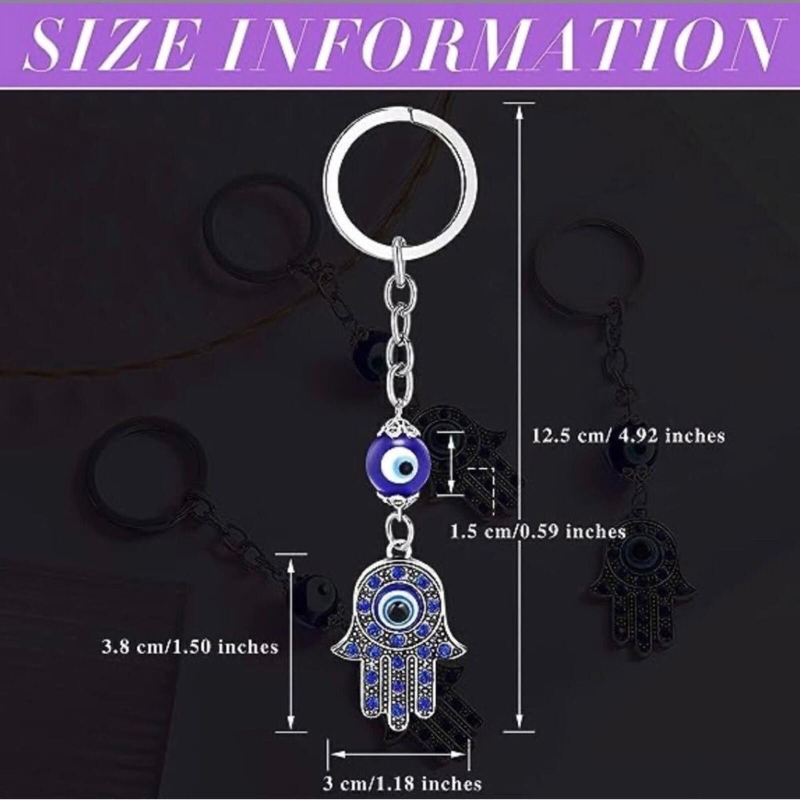 Genetic Manipulation Shinichiro Kuriya Hamsa Hand Evil Eye Protection Keychain Lucky Charm Size ONE SIZE - 8 Thumbnail