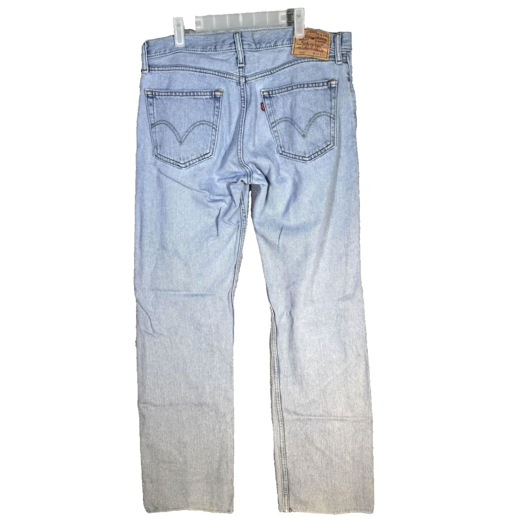 Levi's VINTAGE Levi's 505 Jeans Mens 34x32 Light Wash Blue Straight Fit Denim Zip Fly 5 Pocket Size US 34 / EU 50 - 2 Thumbnail