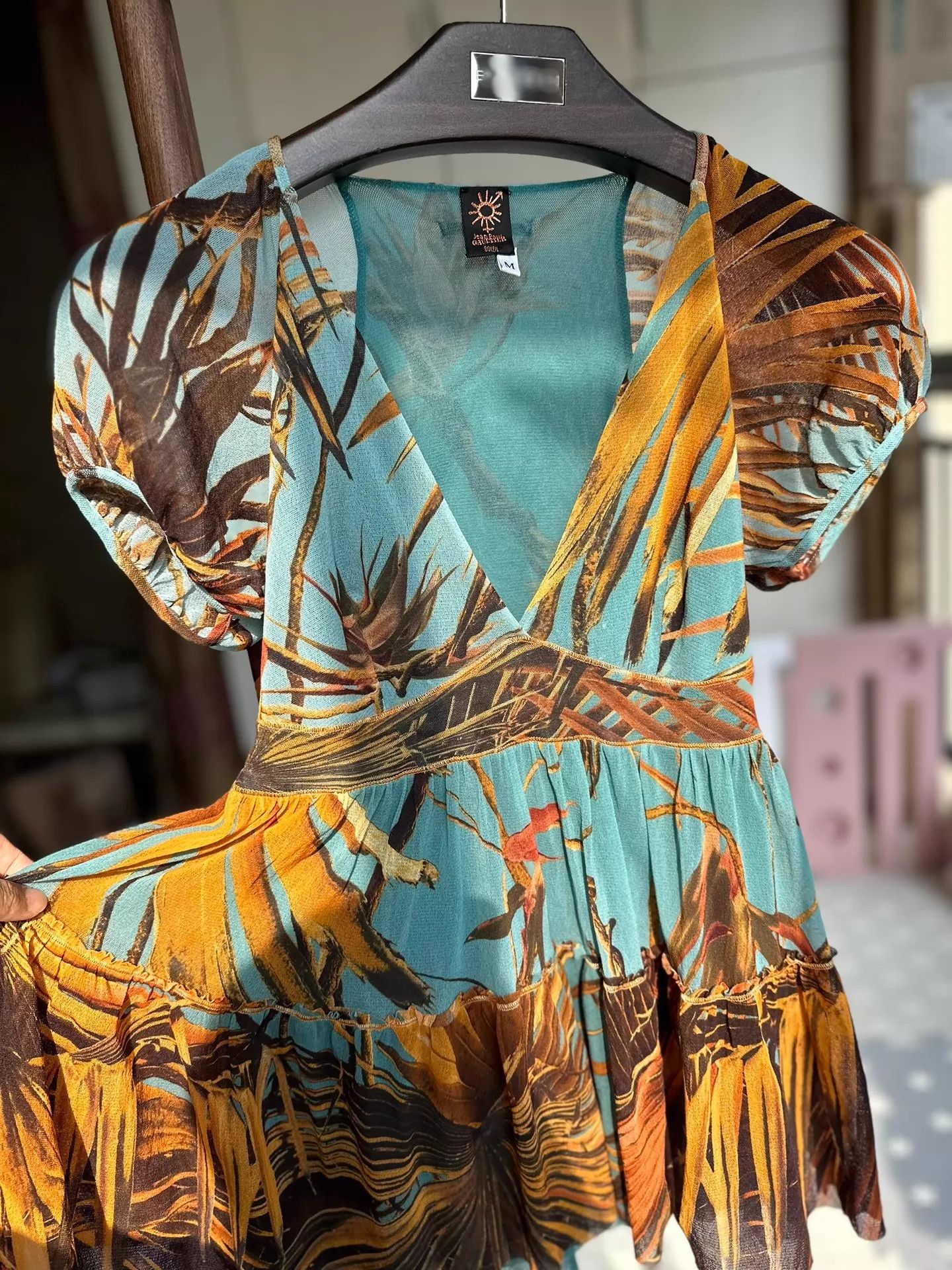 Jean Paul Gaultier Jean Paul Gaultier Summer Tulle Palm Print Mexican Top Size M / US 6-8 / IT 42-44 - 8 Thumbnail